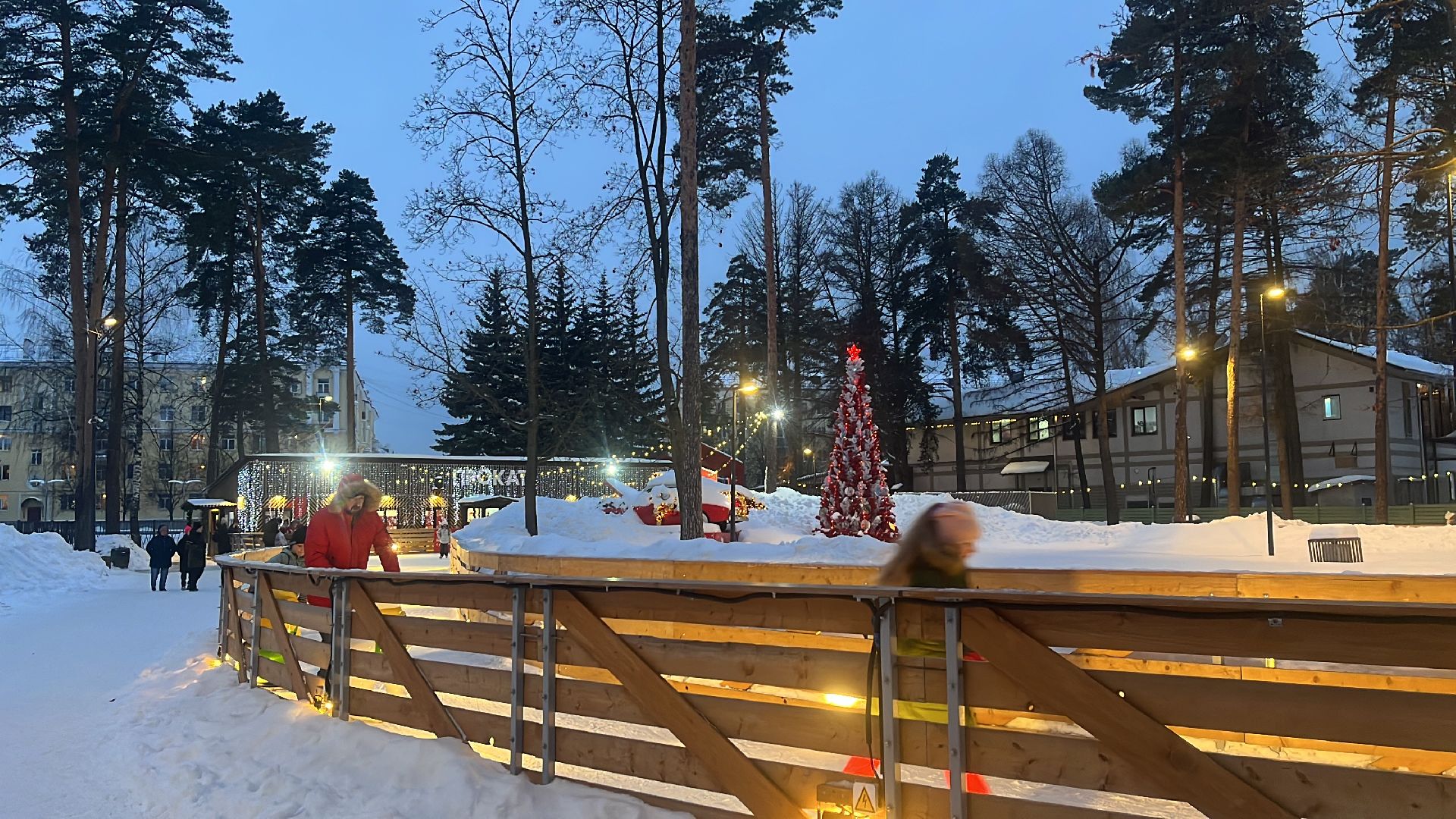 парк пехорка, парки балашихи, каток в парке, коньки,