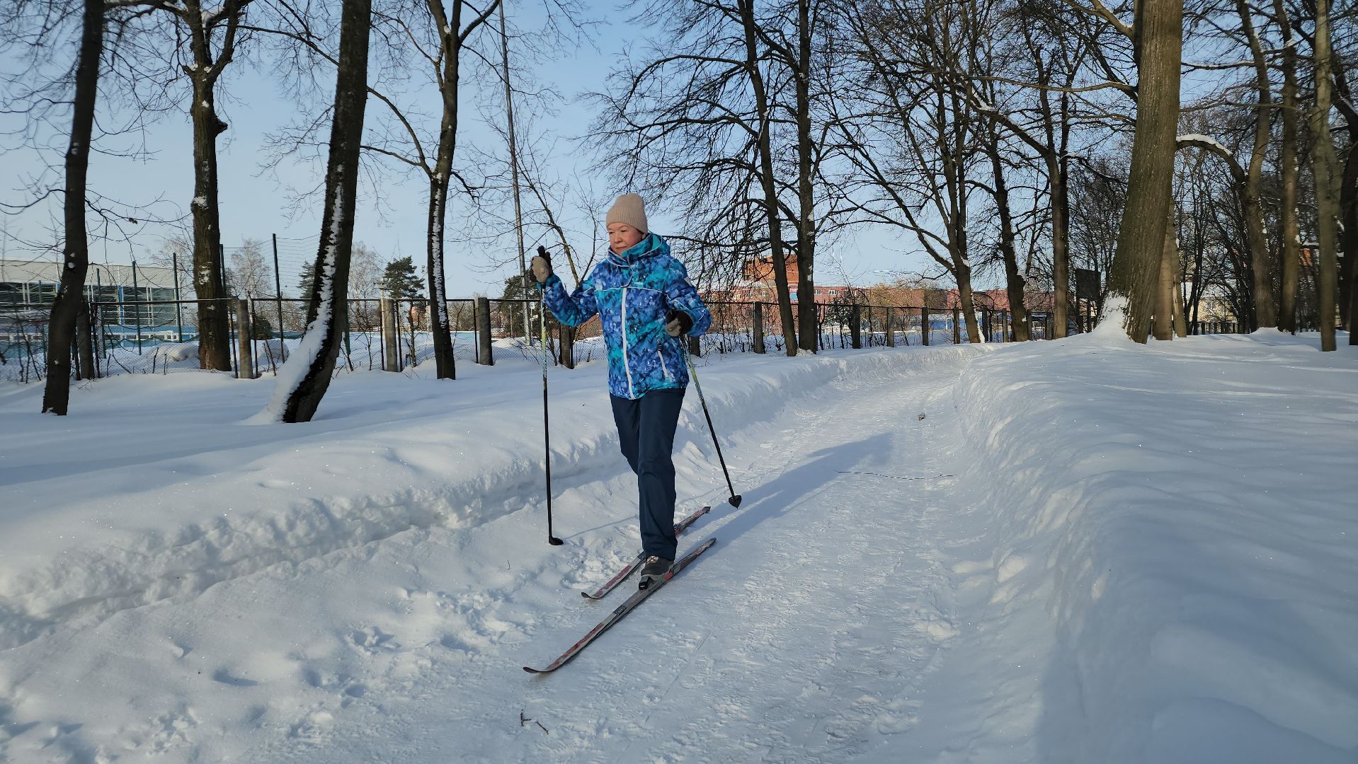 активное долголетие, лыжня в парке, спорт, Лосино-Петровский,