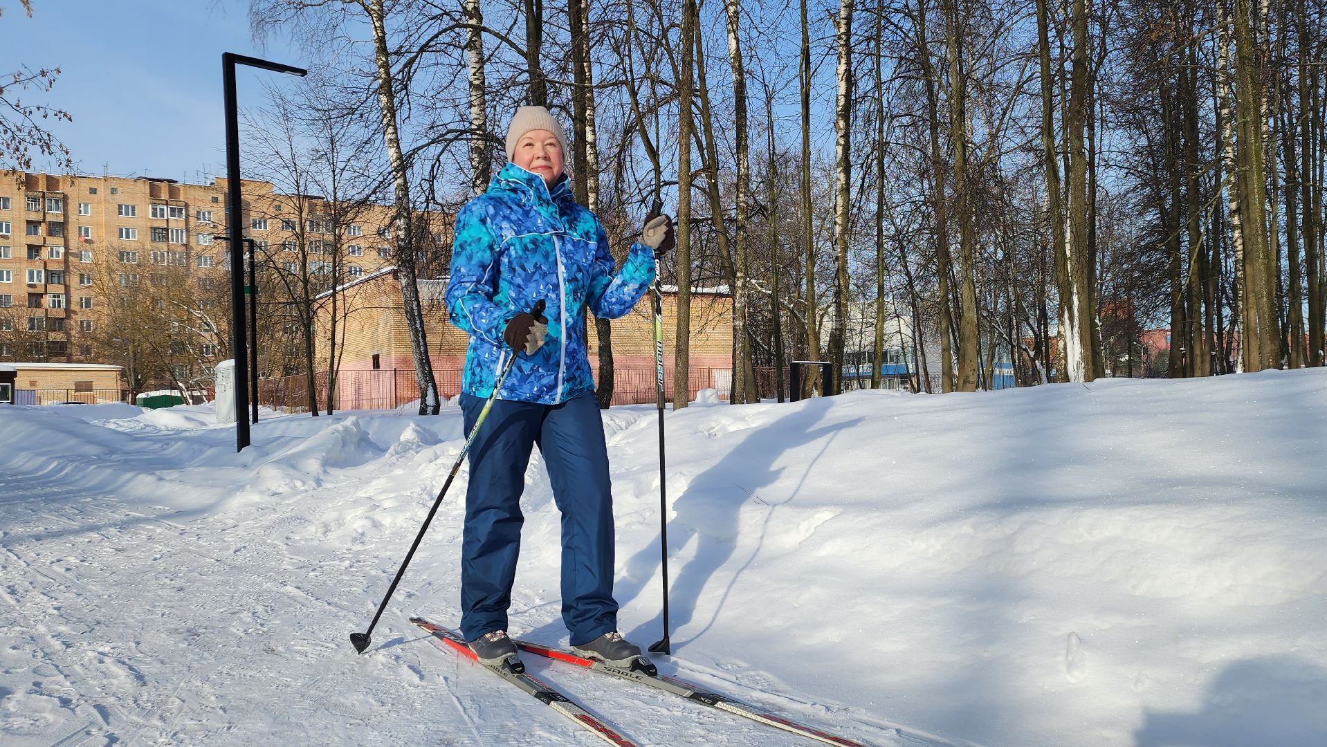 активное долголетие, лыжня в парке, спорт, Лосино-Петровский,