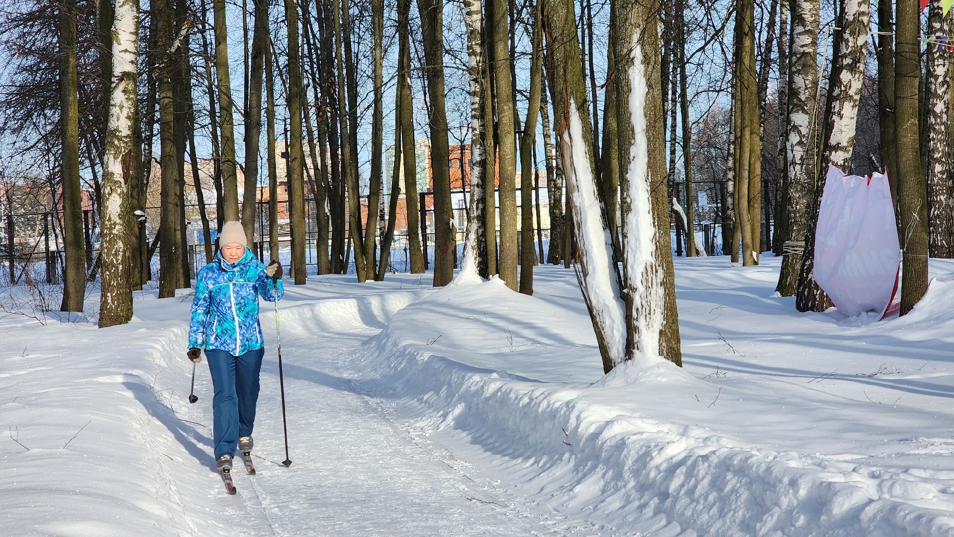 активное долголетие, лыжня в парке, спорт, Лосино-Петровский,