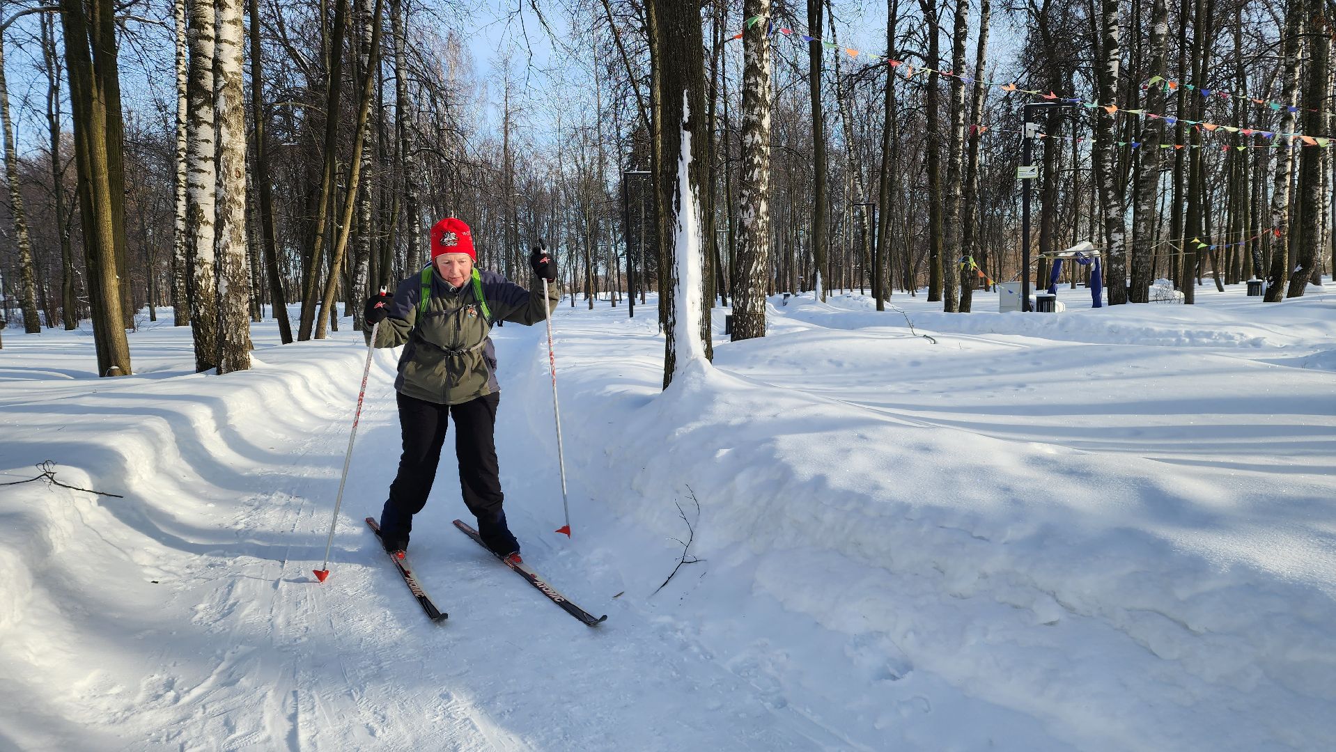 активное долголетие, лыжня в парке, спорт, Лосино-Петровский,