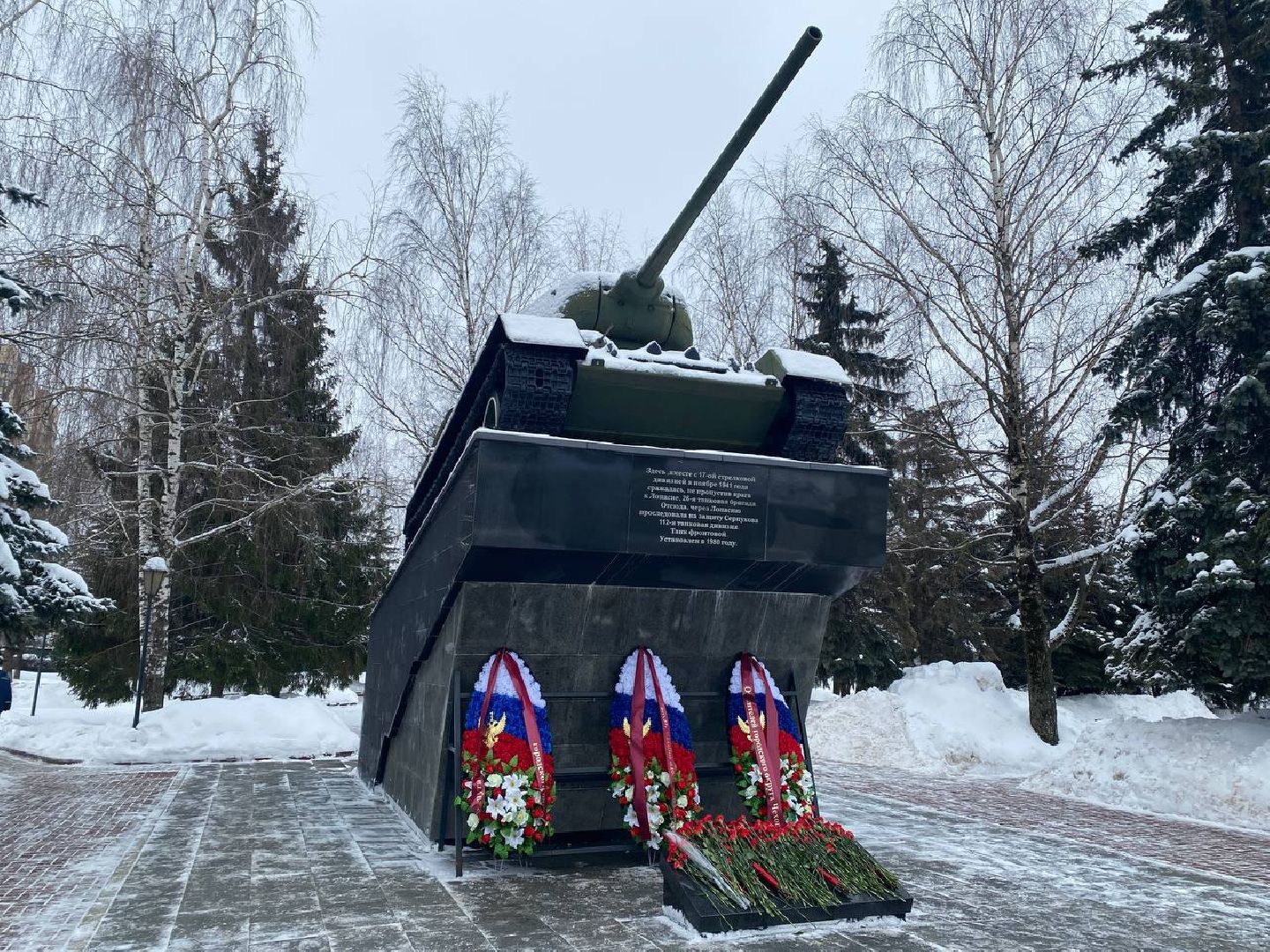 чехов, день защитника отечества, возложение цветов, ветераны, памятник,