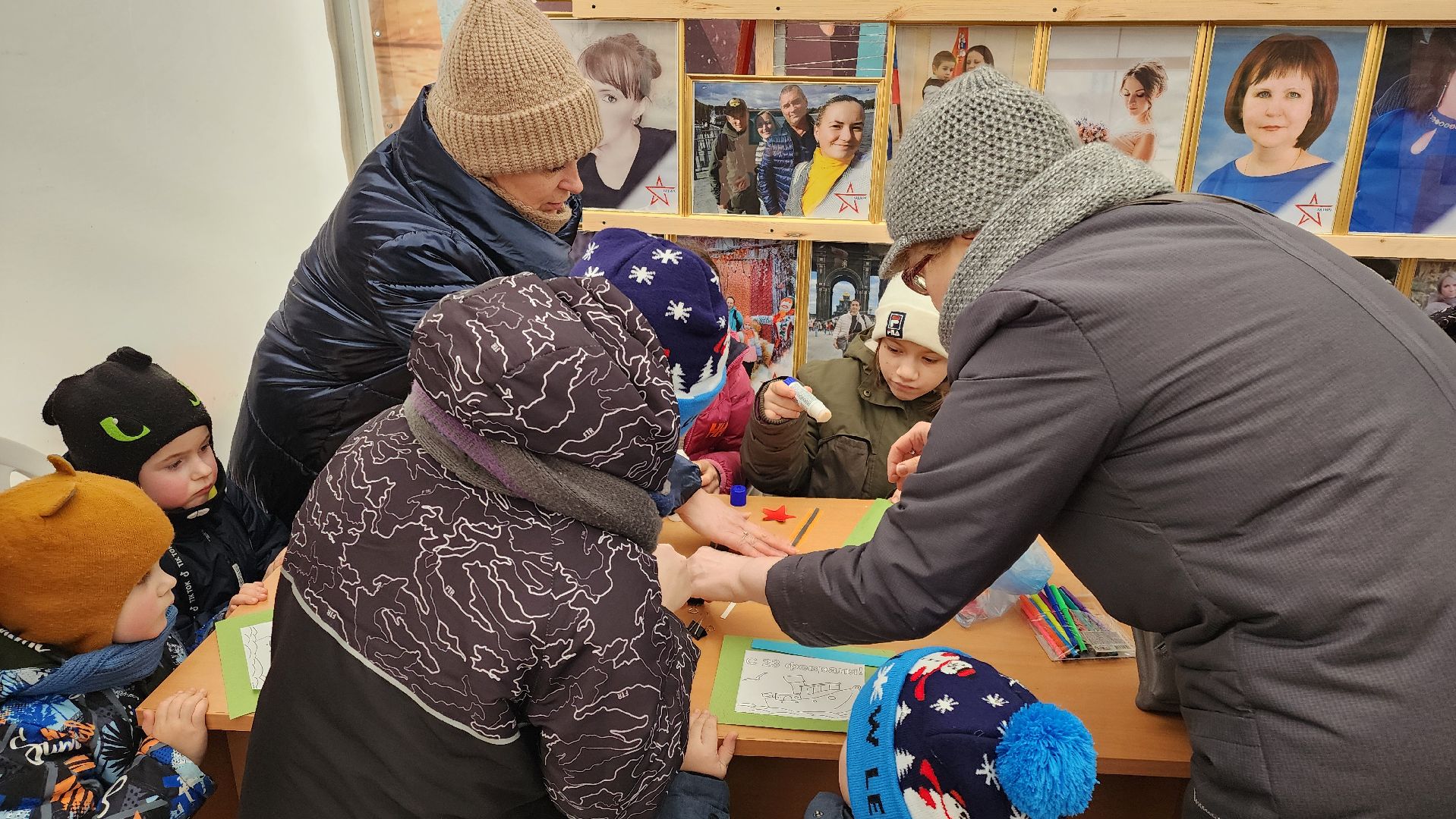 кашира, городской парк, фотовыставка, семьи защитников, день защитника отечества, открытка папе, аппликация,