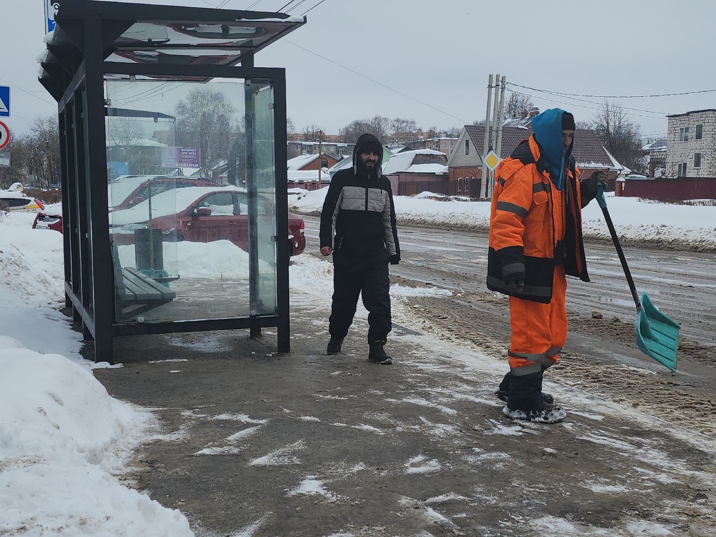 коломна, благоустройство, дороги, остановки, снег и наледь,