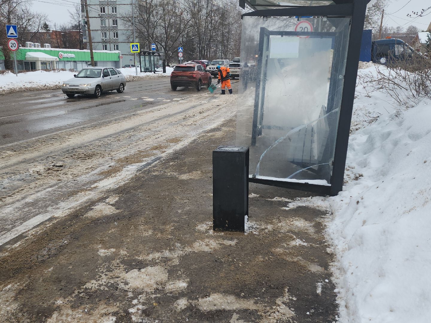 коломна, благоустройство, дороги, остановки, снег и наледь,