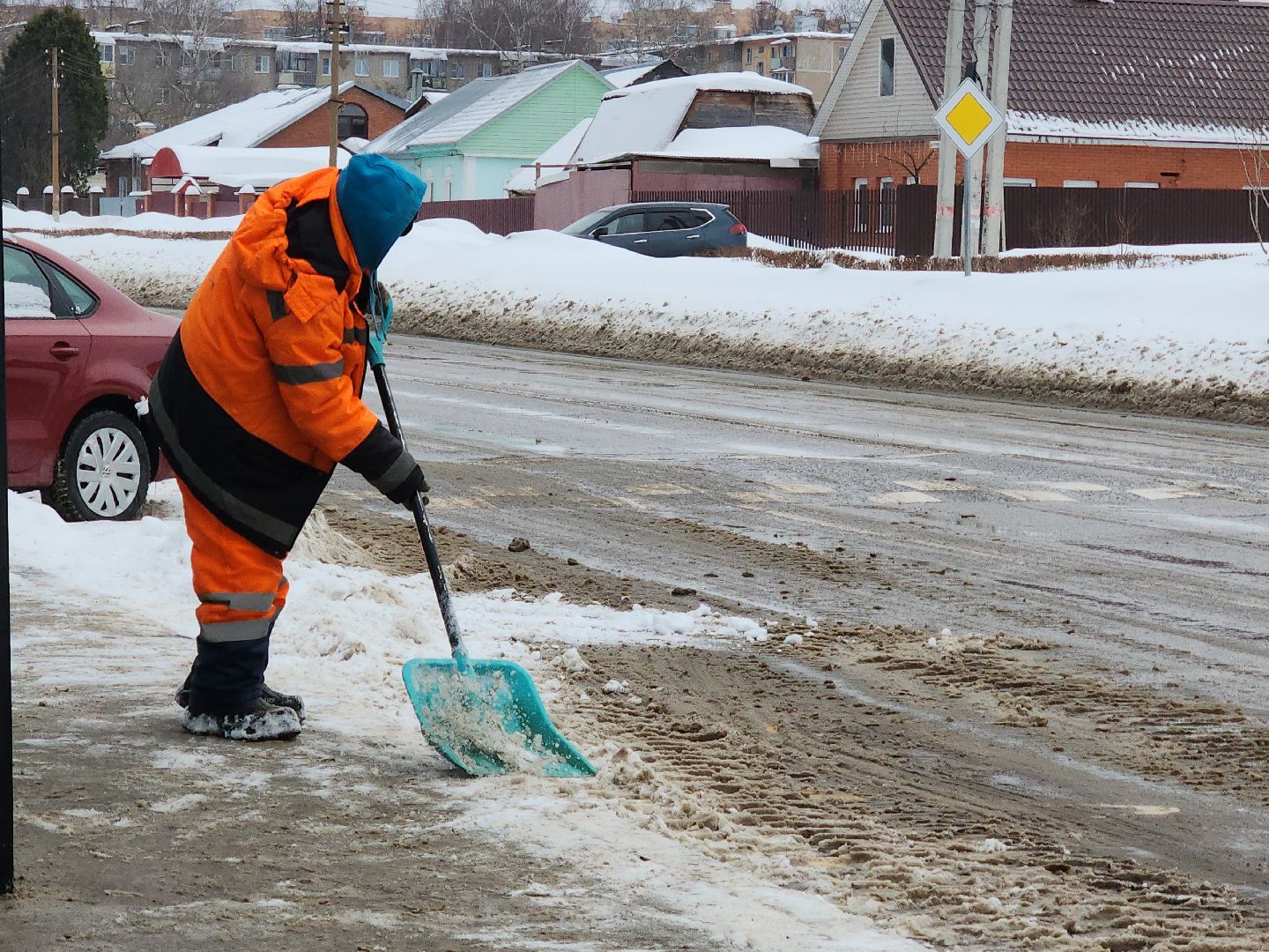 коломна, благоустройство, дороги, остановки, снег и наледь,