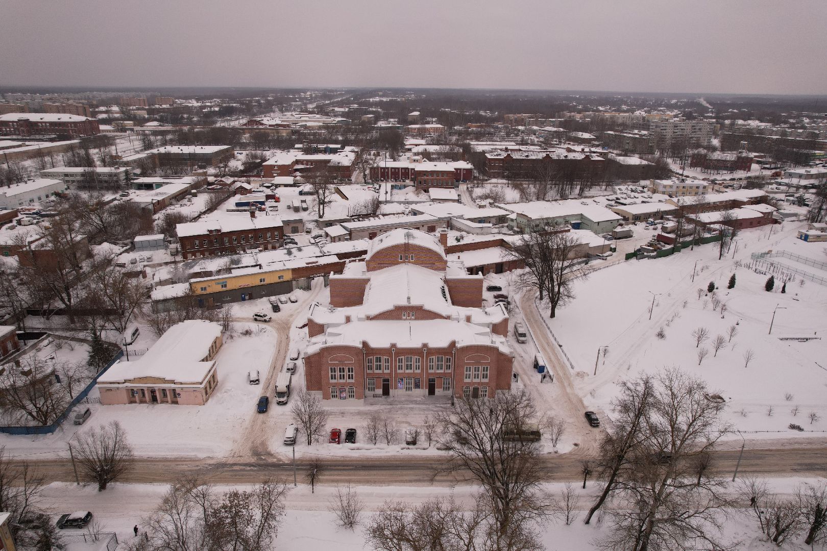 видео с коптера, зимний театр, дк,