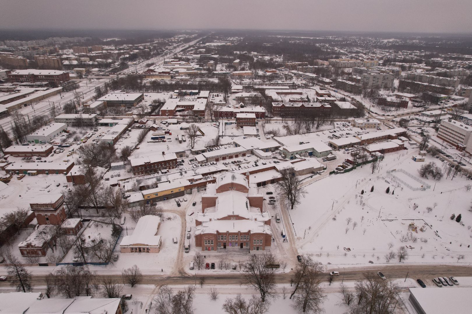 видео с коптера, зимний театр, дк,