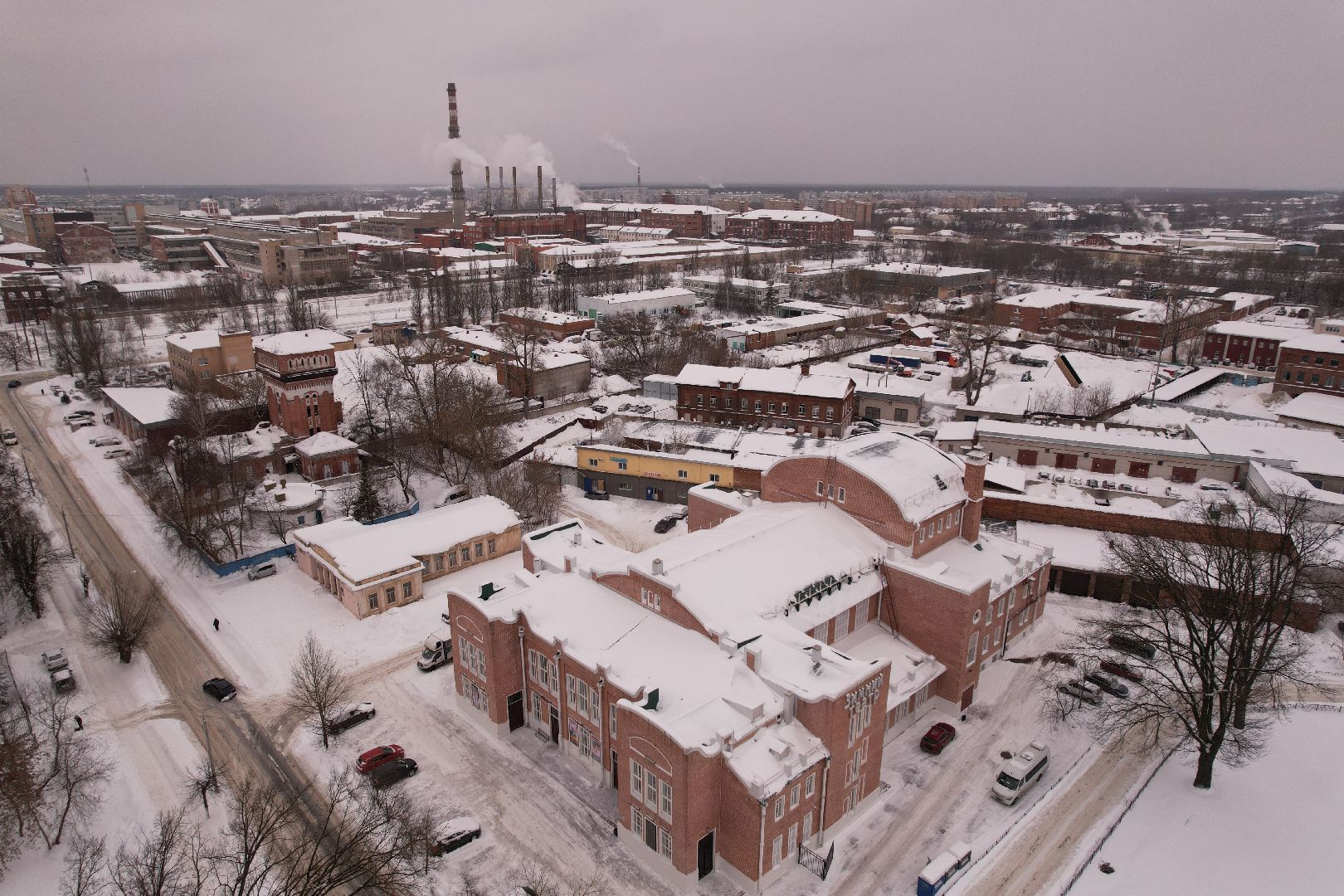 видео с коптера, зимний театр, дк,