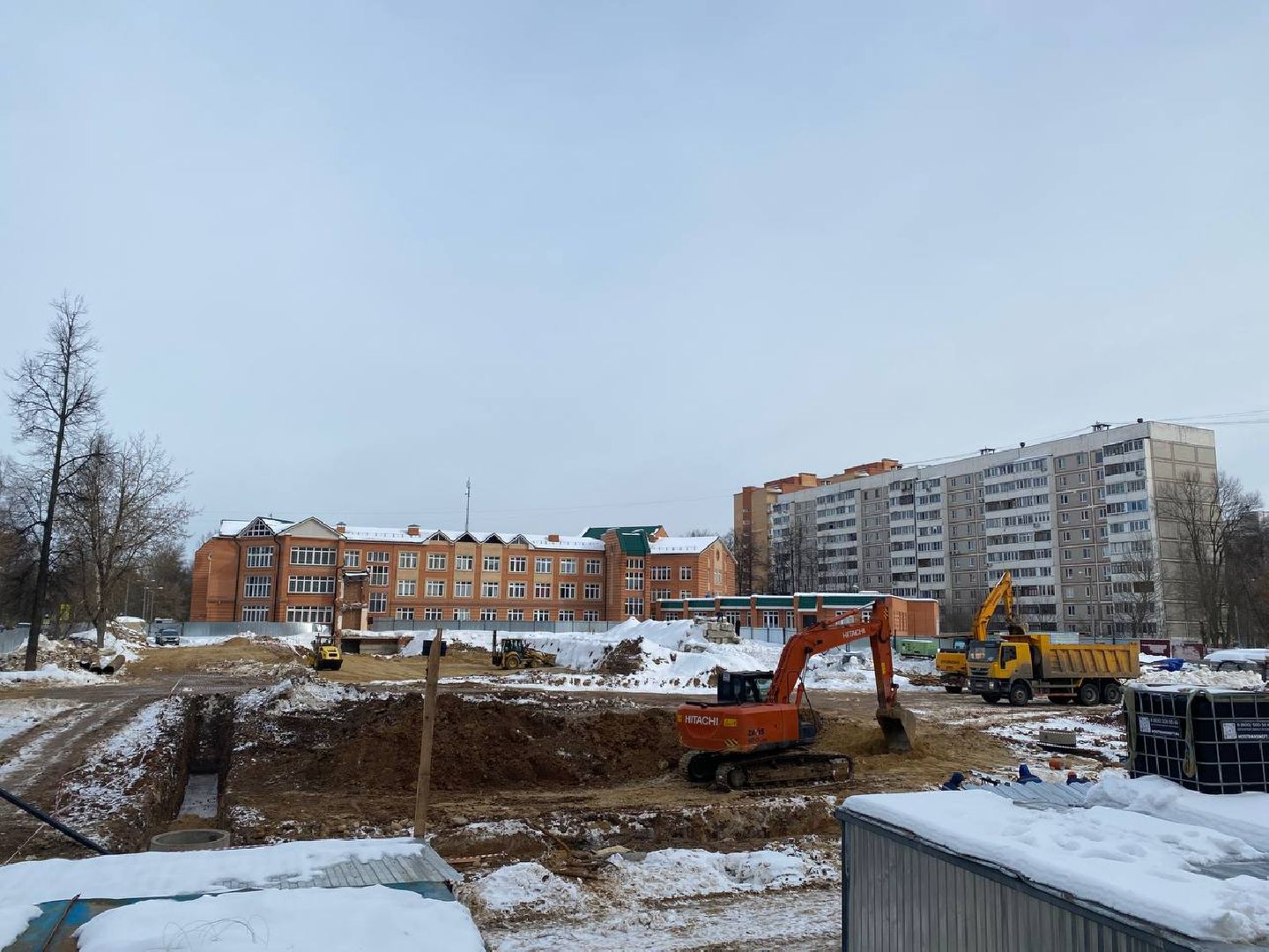 чехов, строительство, школа, прораб, стройка,