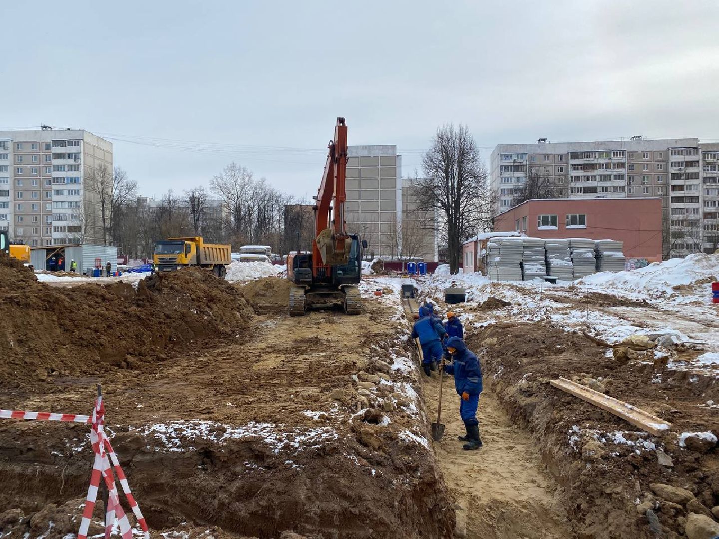 чехов, строительство, школа, прораб, стройка,