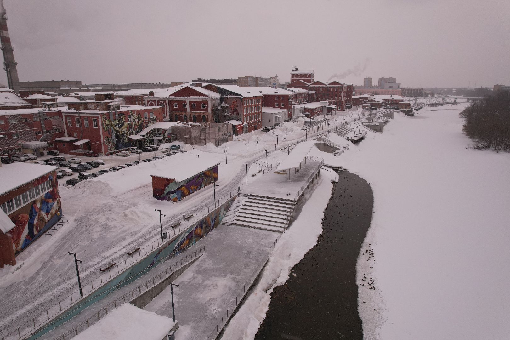 видео с коптера, орехово-зуево, благоустройство, набережная,