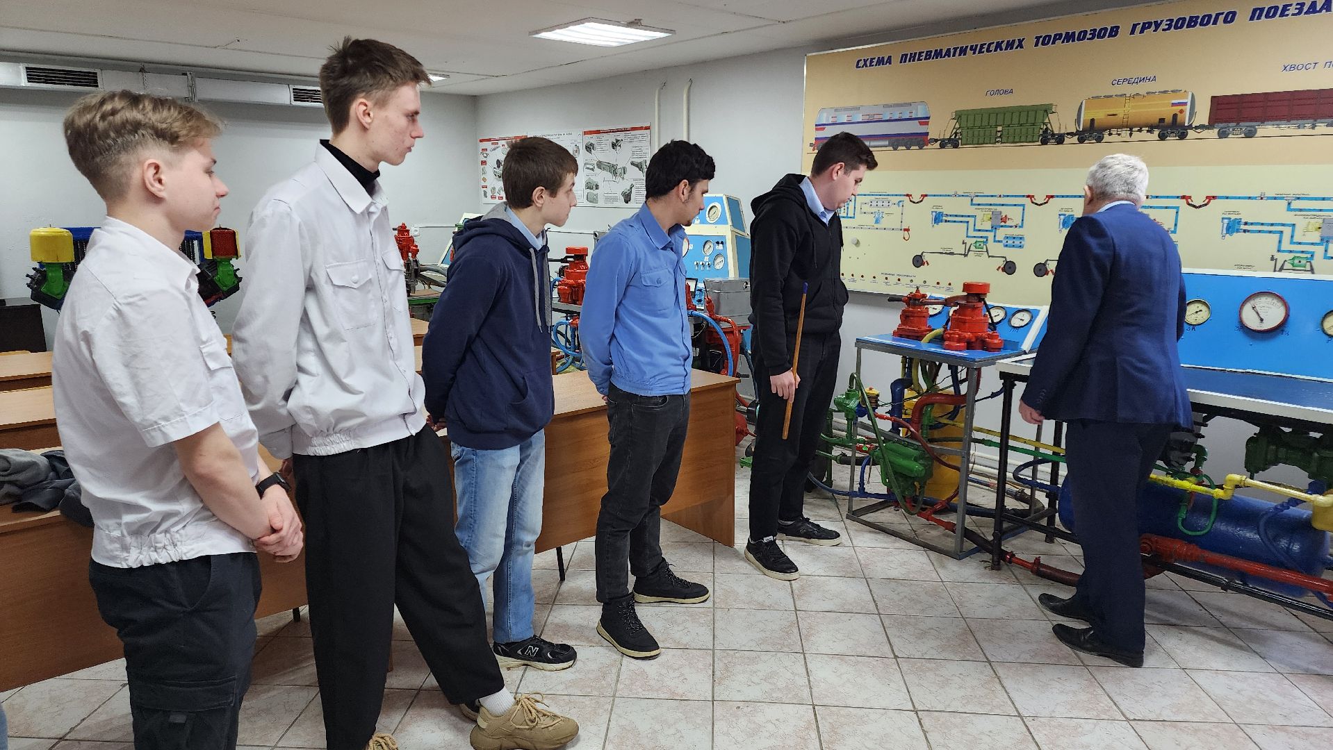 кашира, ожерелье, ожерельевский железнодорожный колледж, автотормоза, пневматормоза, подвижной состав, студенты, практические занятия,