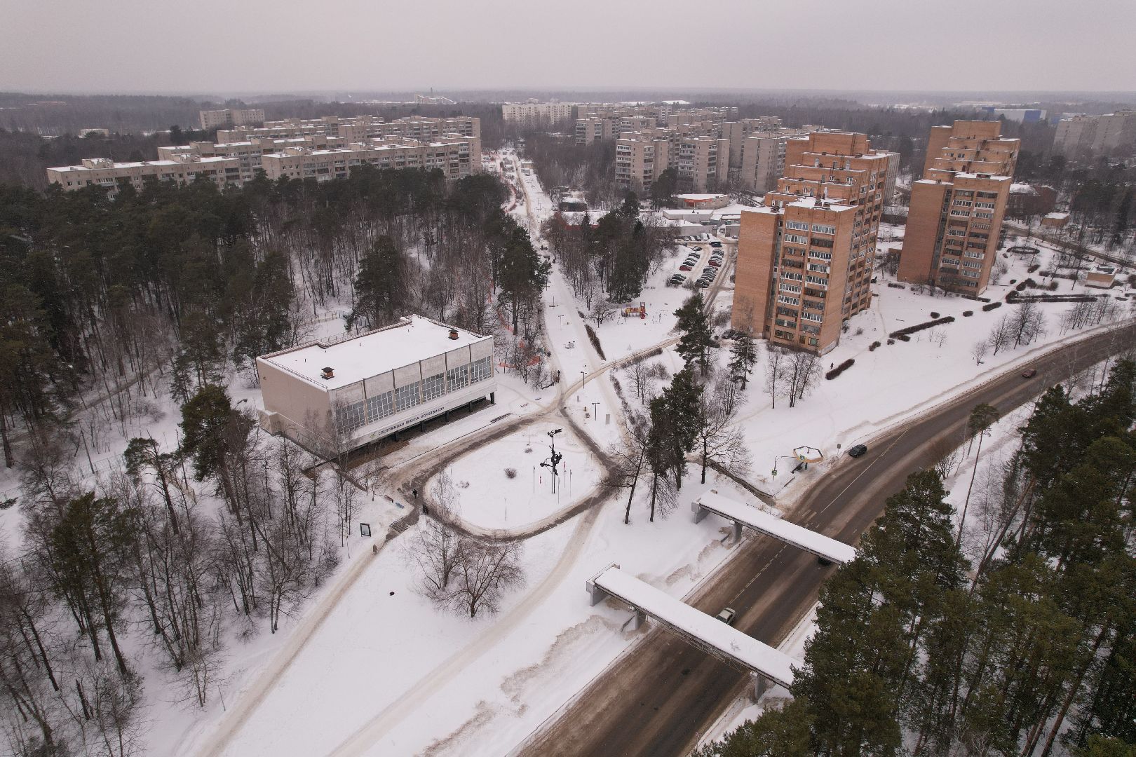 видео с коптера, серпухов, спортивный комплекс,
