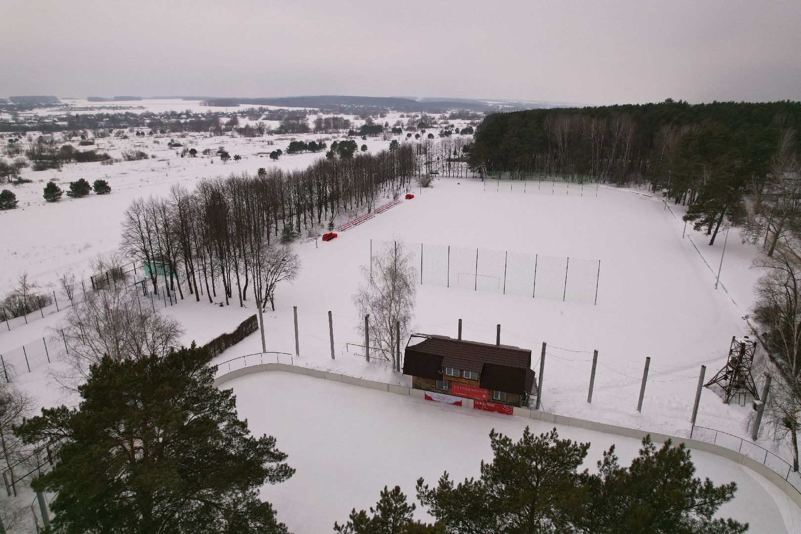 видео с коптера, серпухов, стадион,