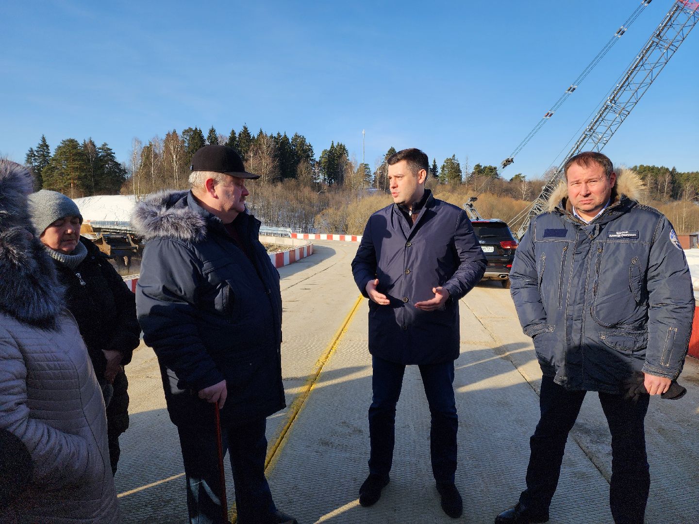 Подольск, деревня Кутьино, временный мост, строительство,