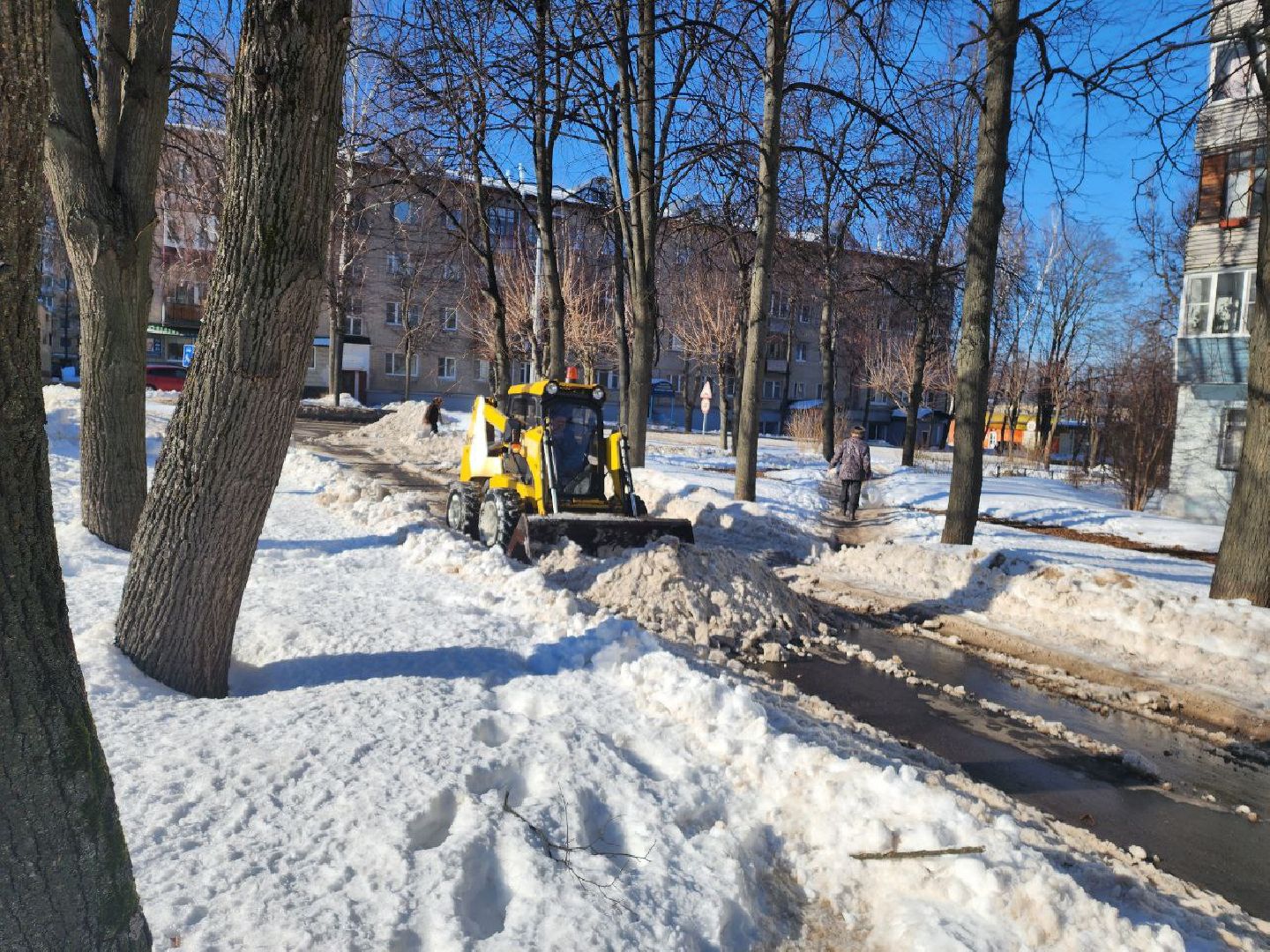 Пущино, уборка снега,