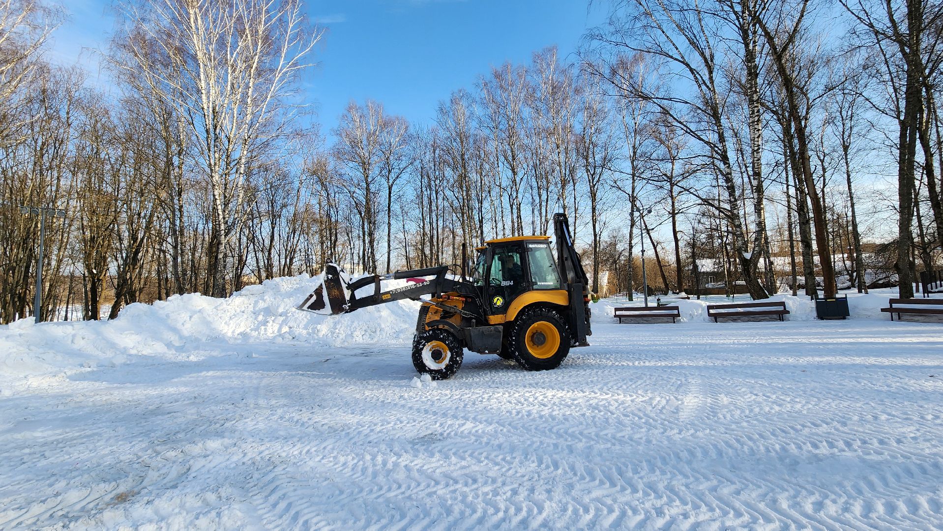 Солнечногорск, Уборка снега, Городской парк,