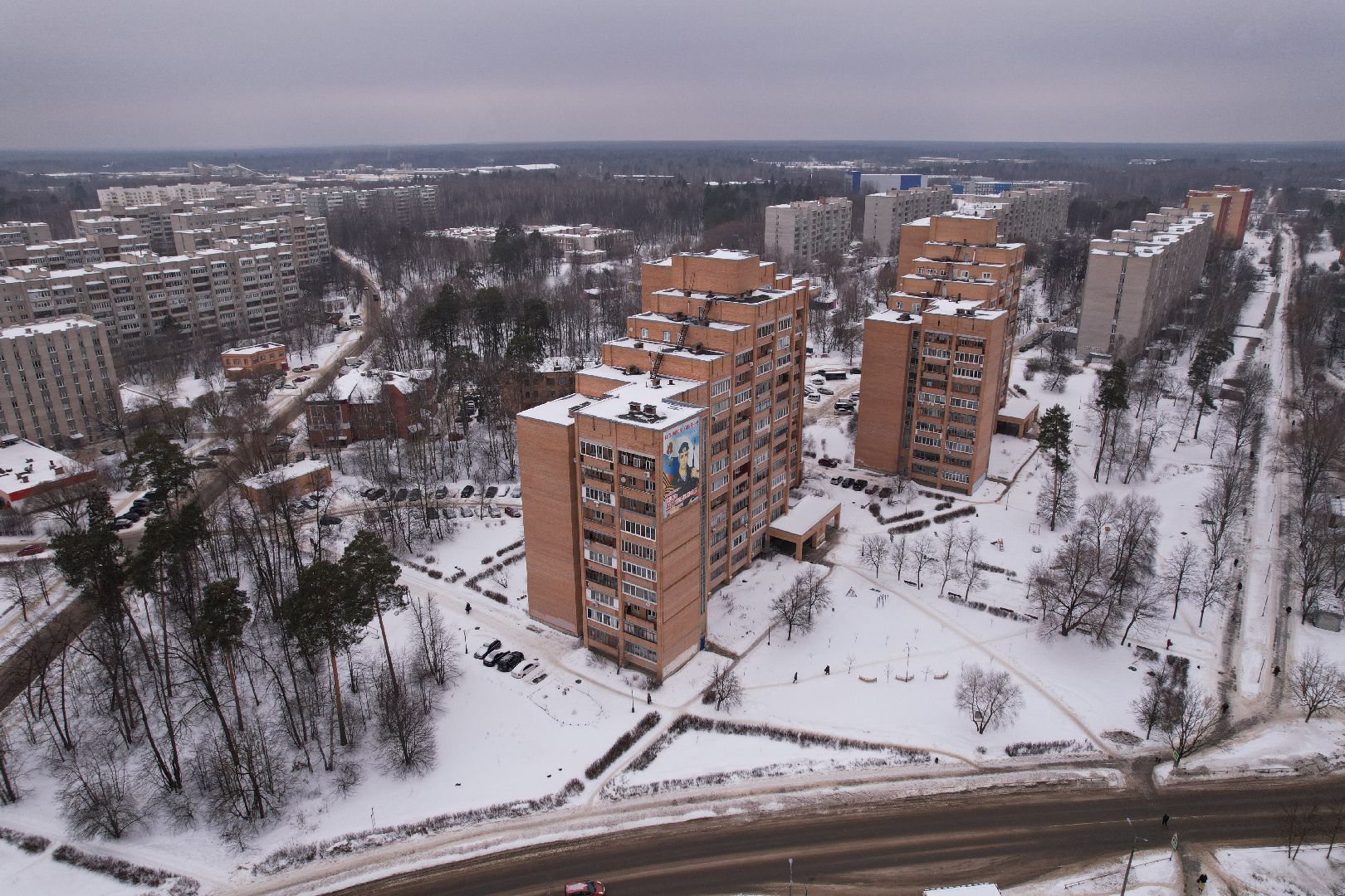 видео с коптера, протвино, дом,