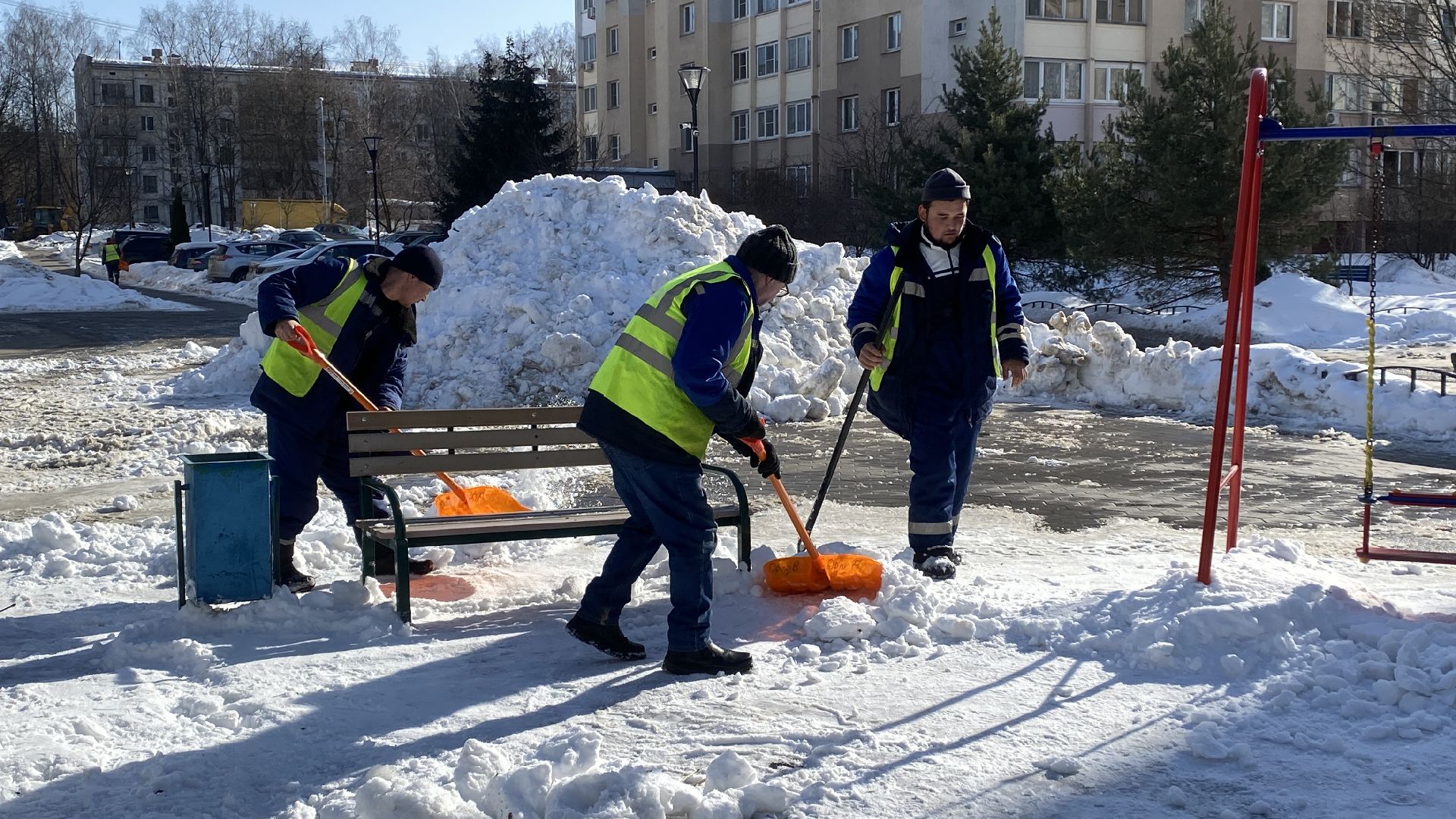 уборка дворов, уборка от снега, коммунальные службы, видное, ленинский городской округ,