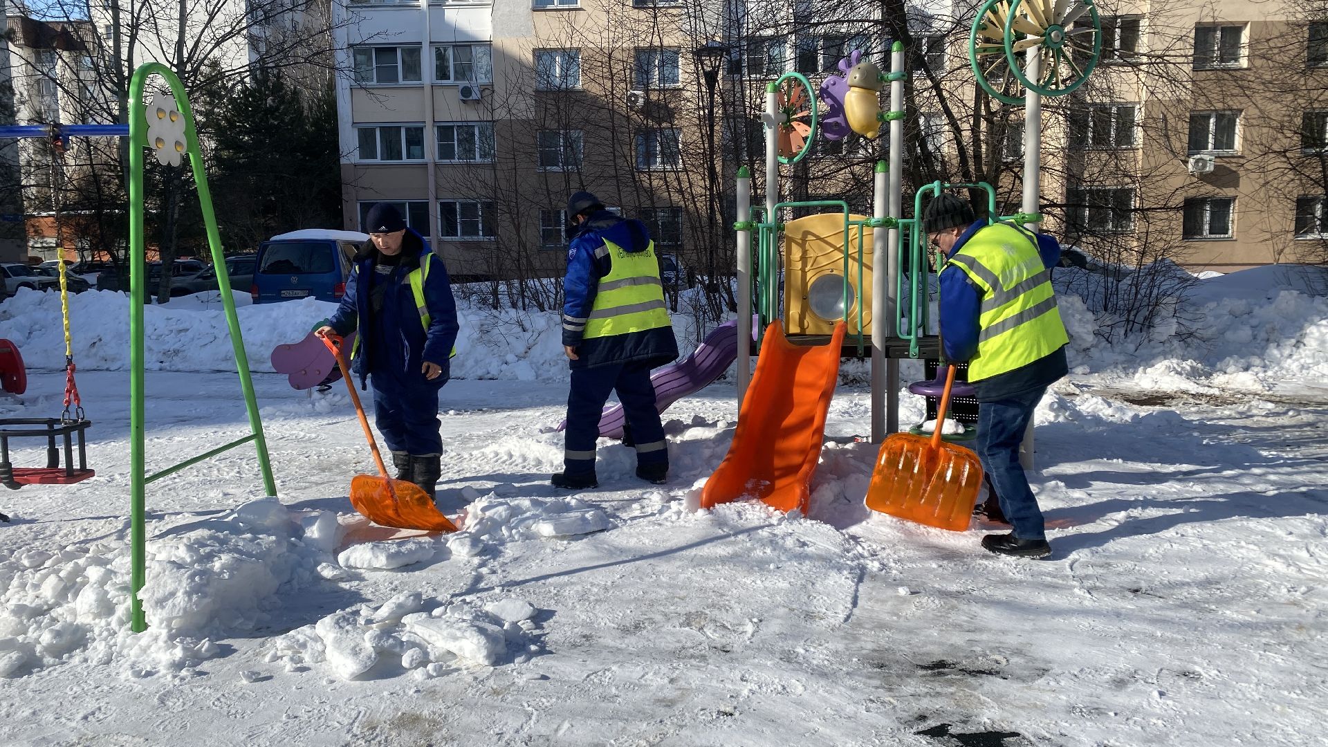 уборка дворов, уборка от снега, коммунальные службы, видное, ленинский городской округ,
