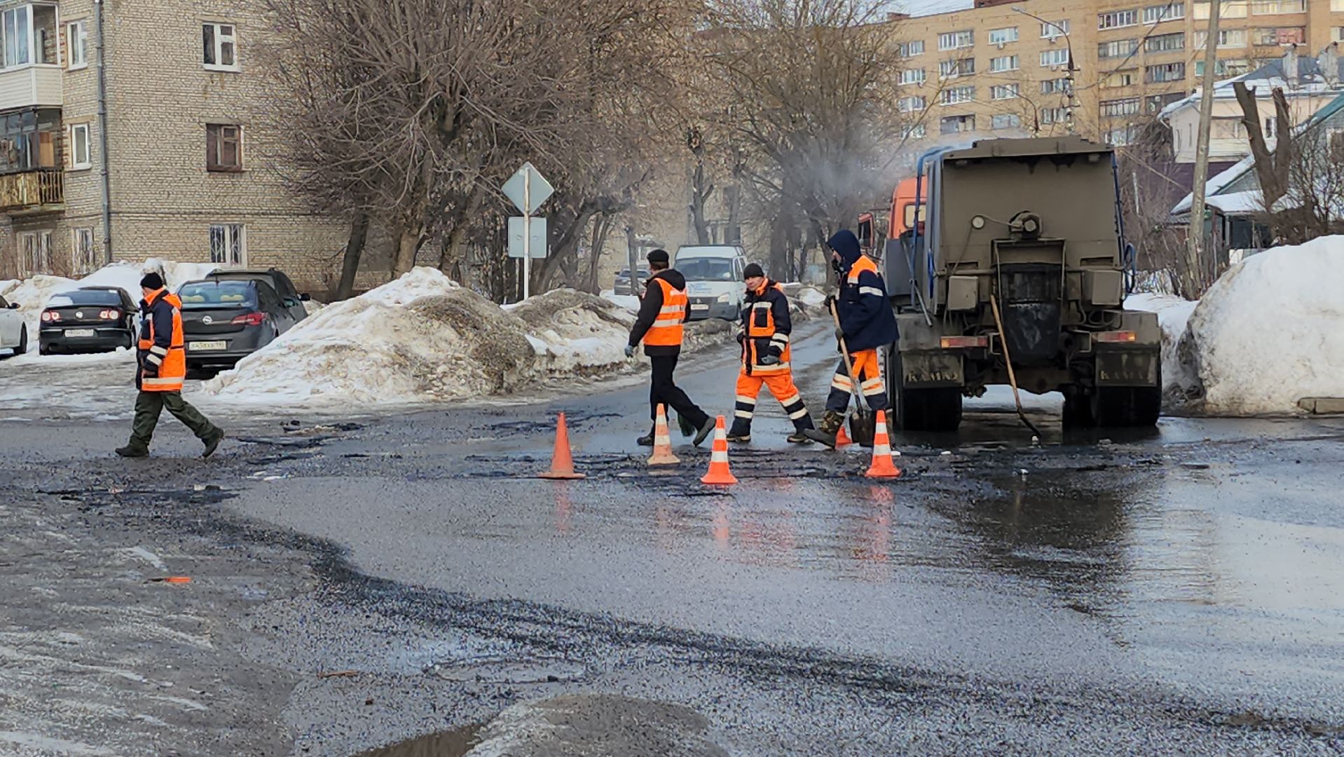 серпухов, ямочный ремонт, дорожные работы, комбинат благоустройства, улица чехова,