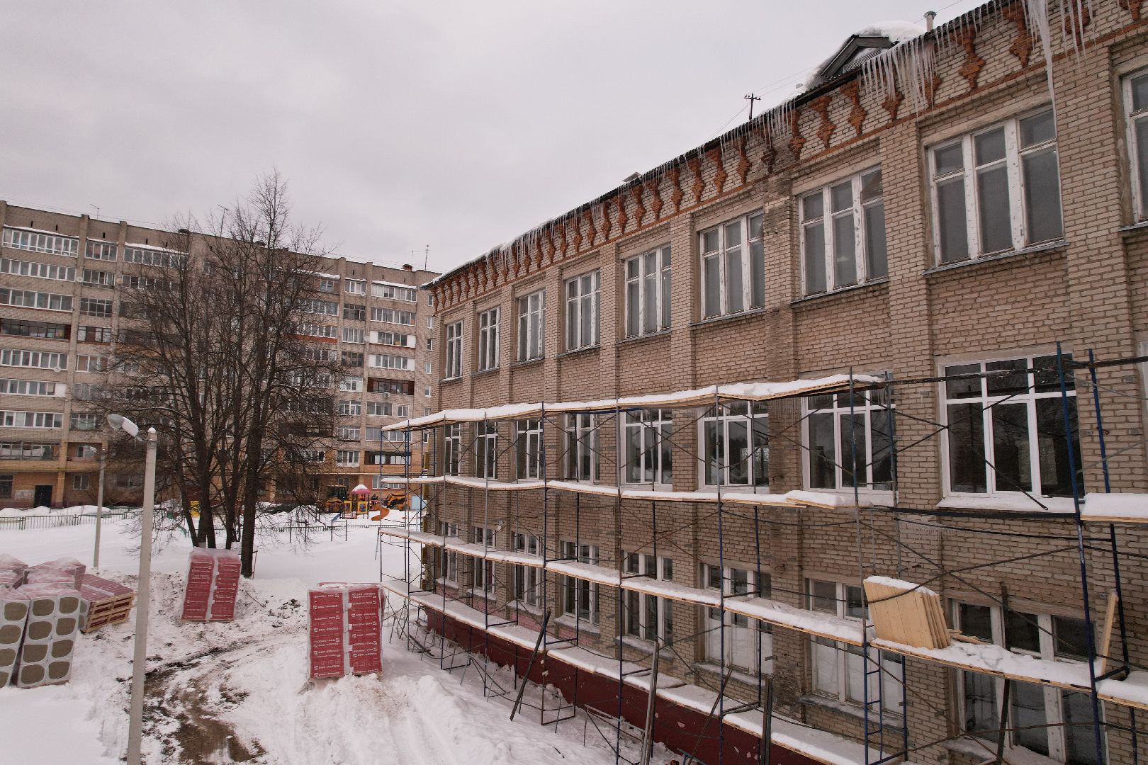 видео с коптера, ремонт, школа,