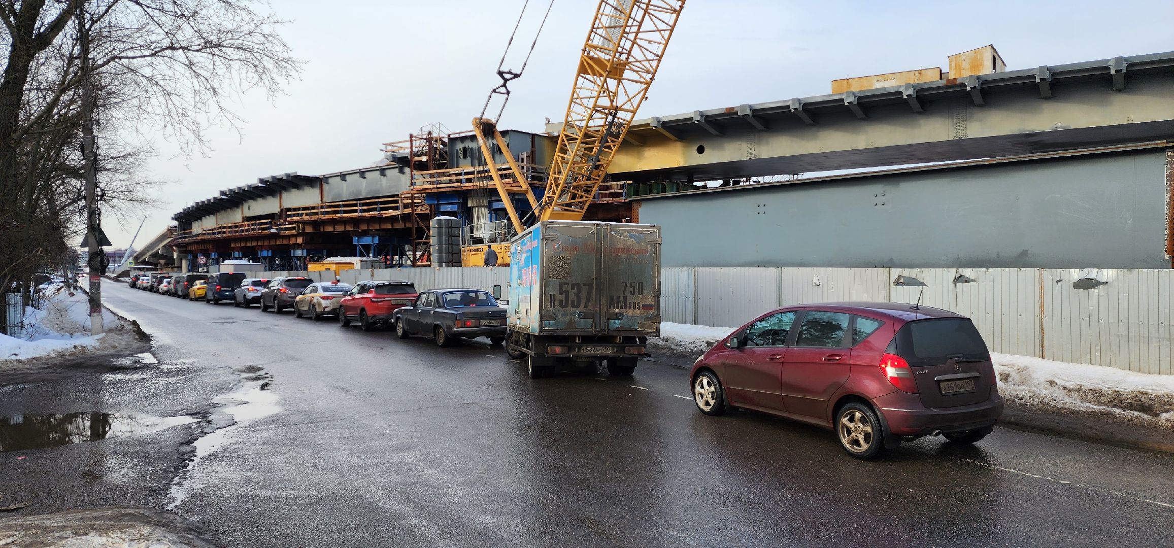 раменское, строительство, путепровод через железную дорогу между станциями быково и удельная,