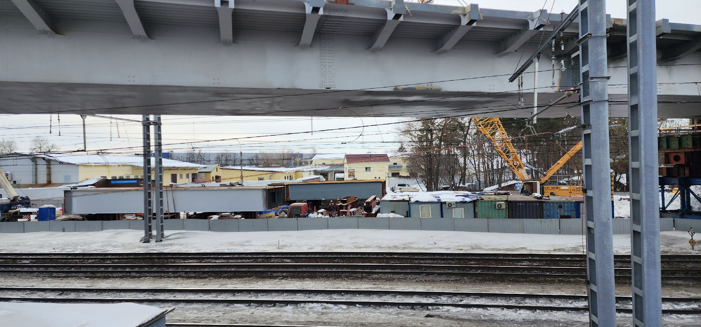раменское, строительство, путепровод через железную дорогу между станциями быково и удельная,