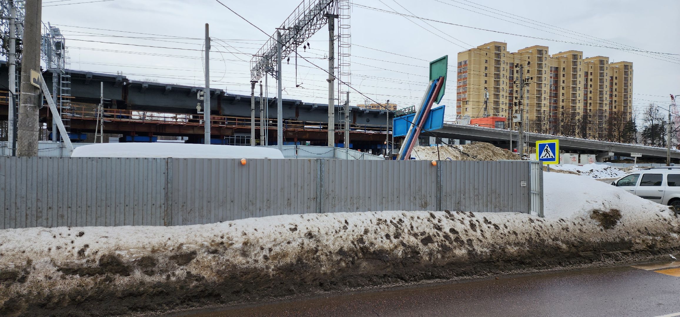 раменское, строительство, путепровод через железную дорогу между станциями быково и удельная,