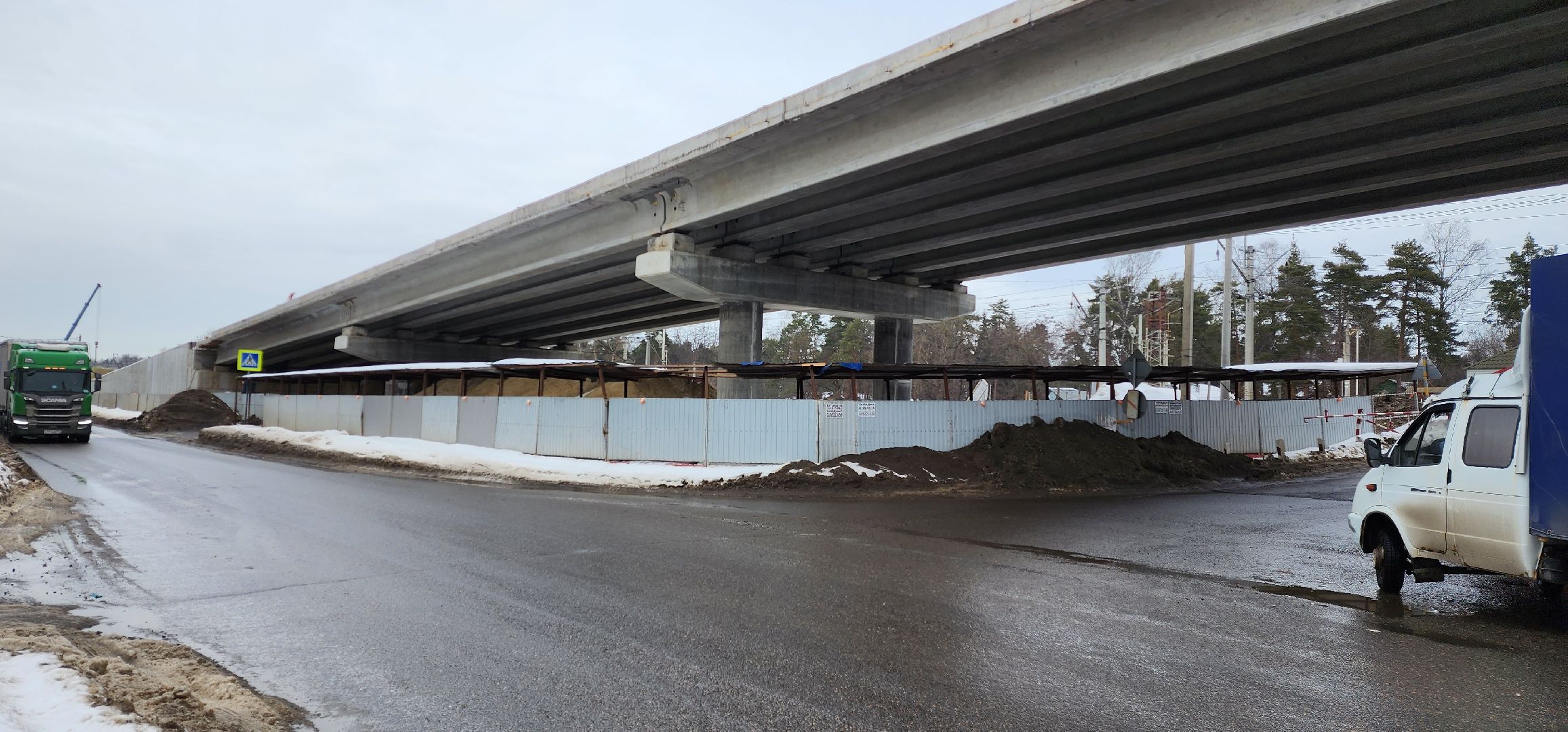 раменское, строительство, путепровод через железную дорогу между станциями быково и удельная,