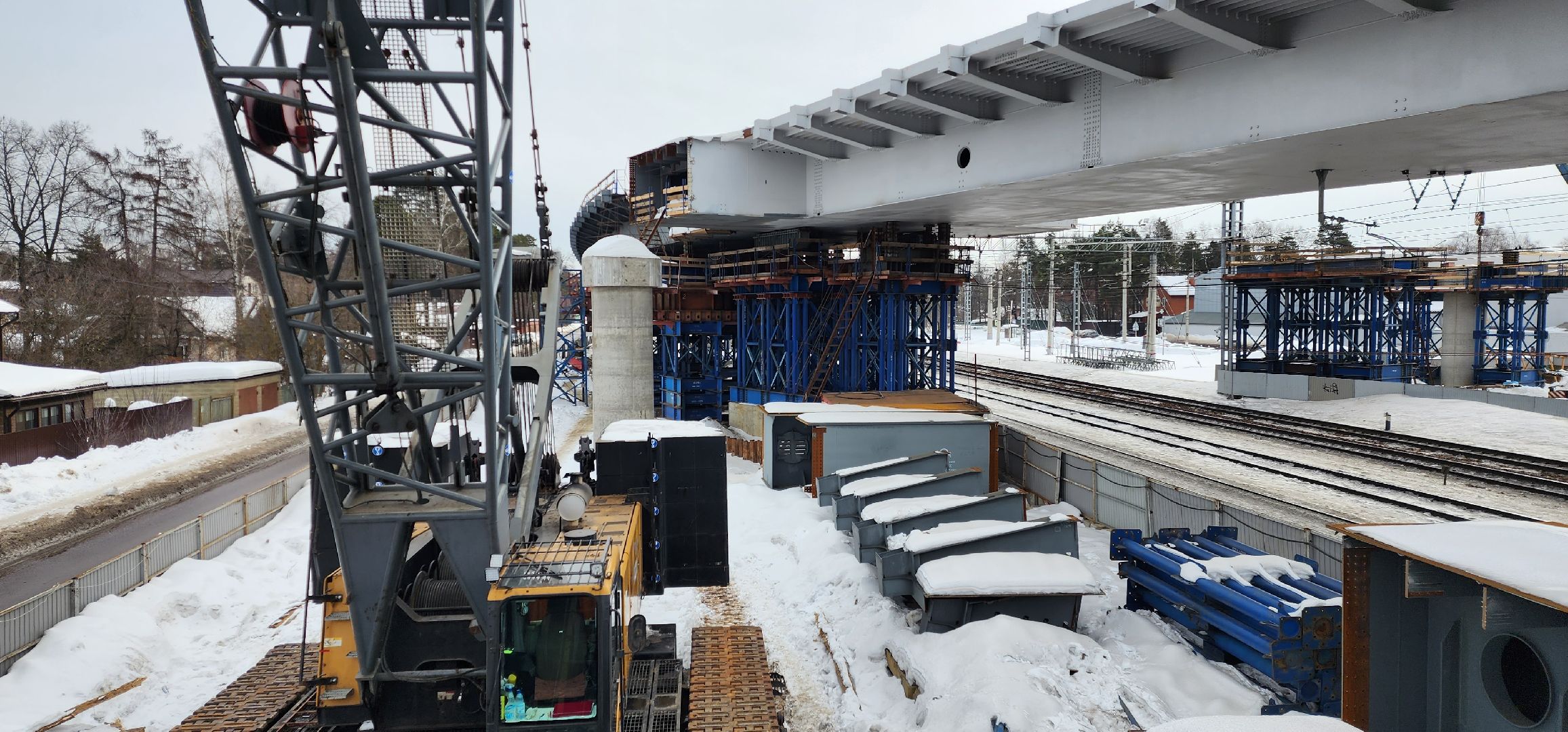 раменское, строительство, путепровод через железную дорогу между станциями быково и удельная,