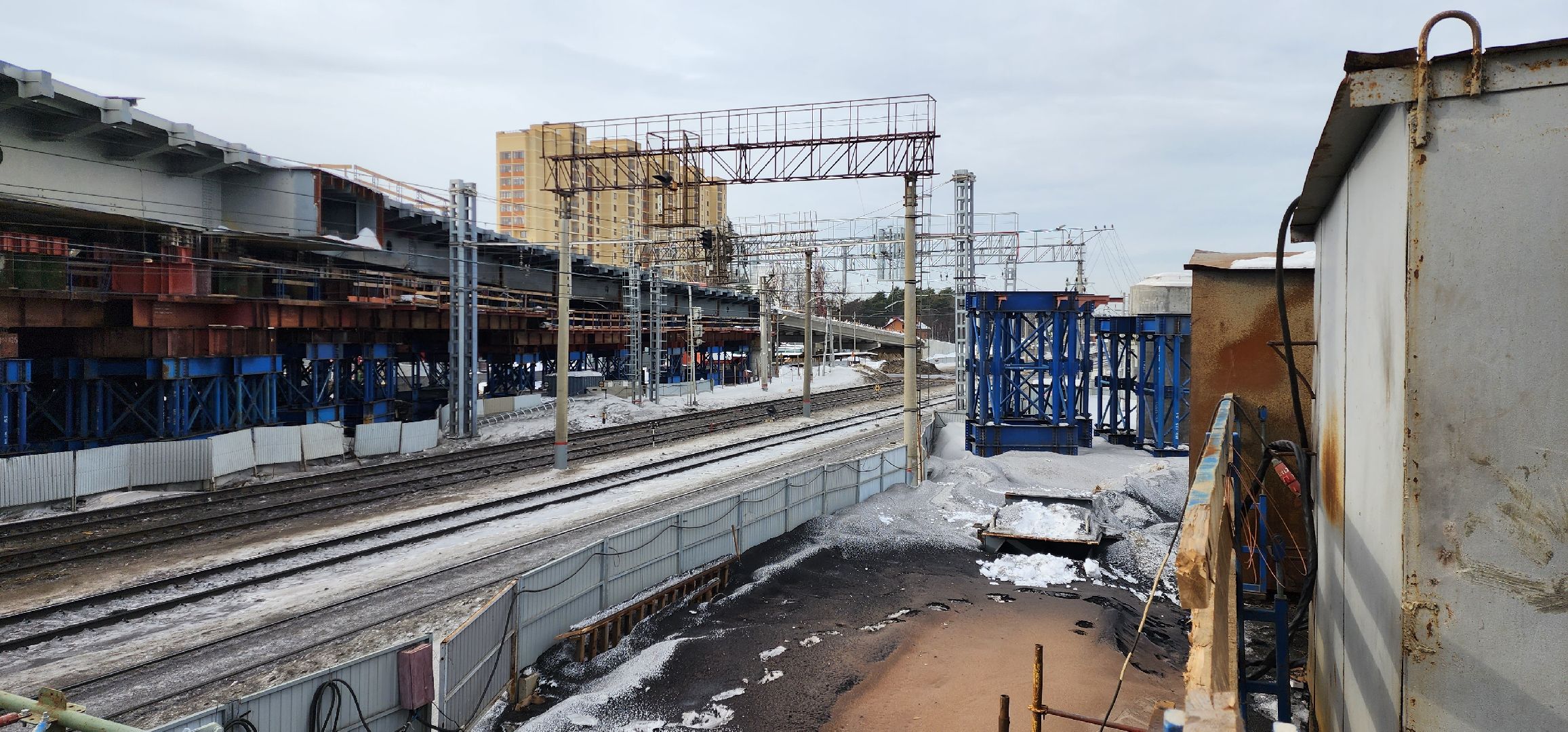 раменское, строительство, путепровод через железную дорогу между станциями быково и удельная,