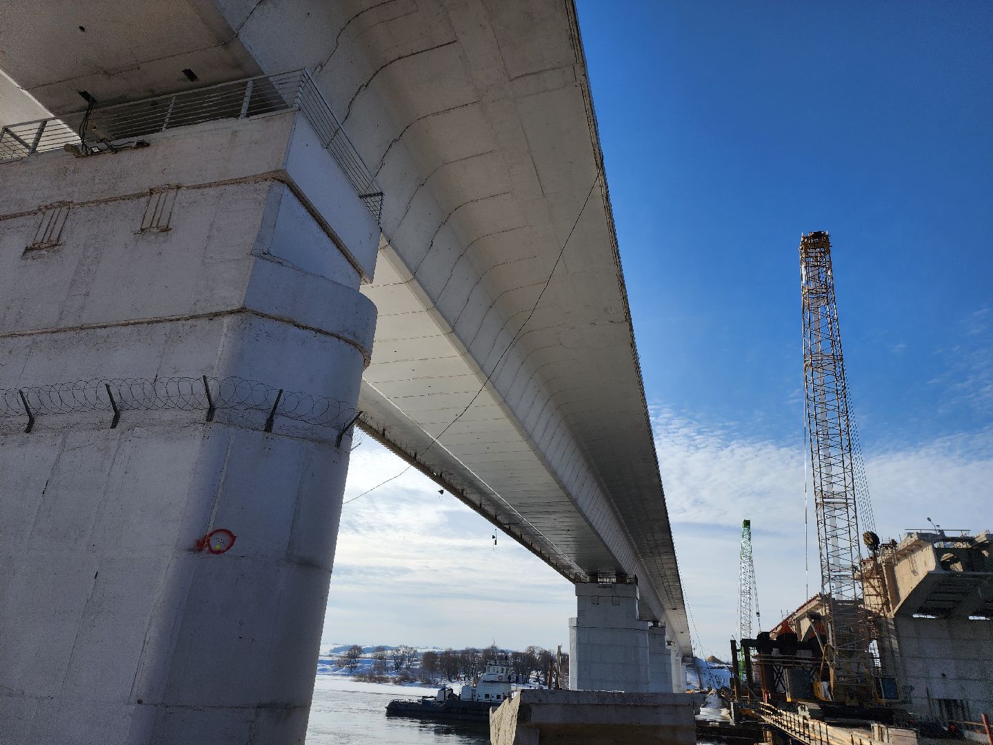 серпухов, река ока, мост через оку, весенний паводок, строительство моста, трасса М2,