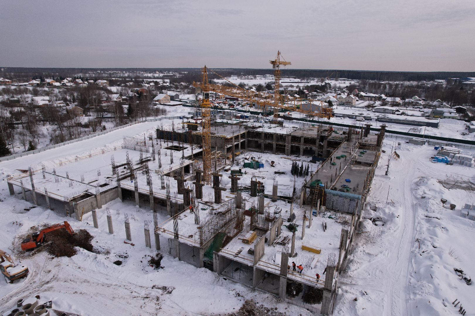 видео с коптера, школа, мытищи,