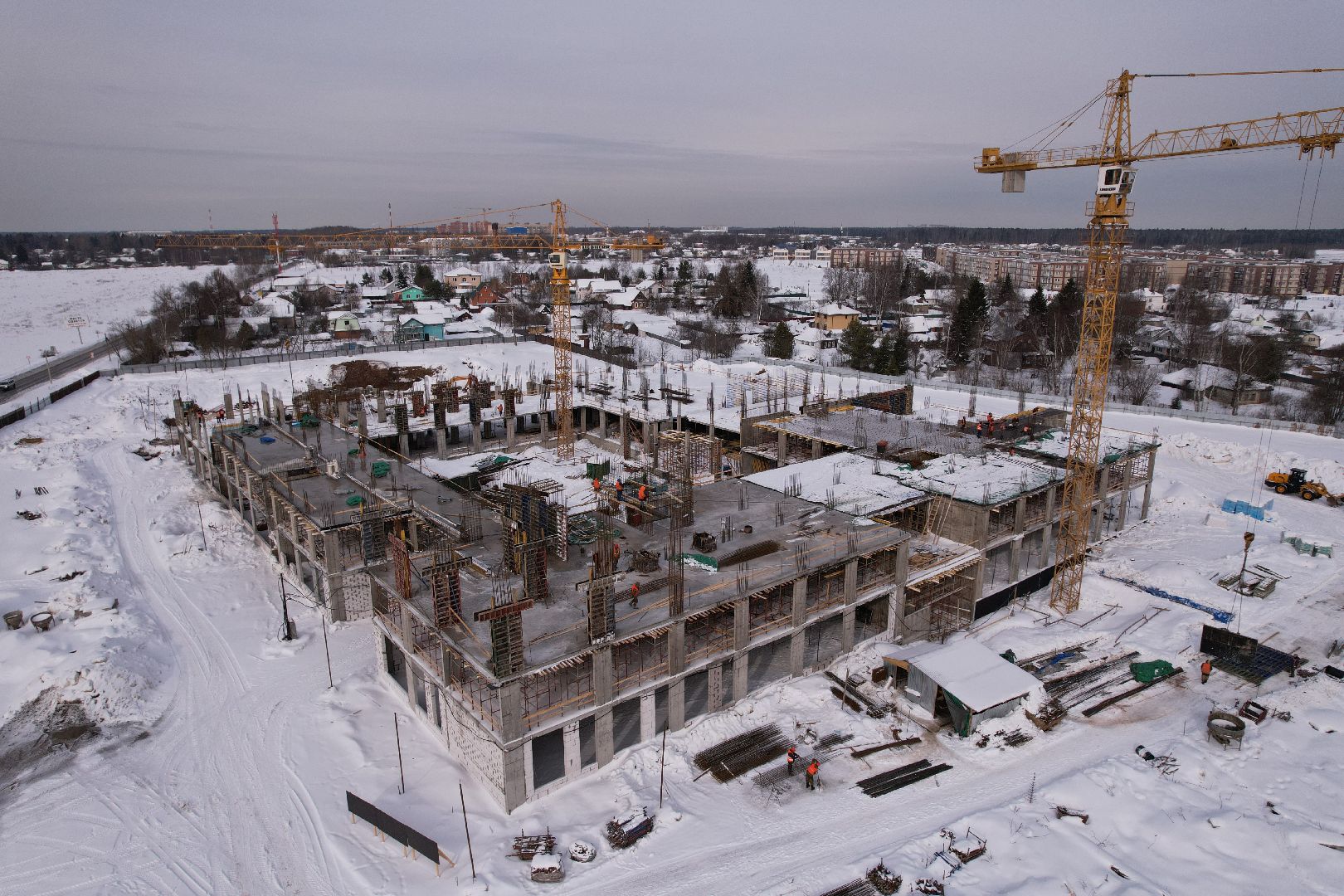 видео с коптера, школа, мытищи,