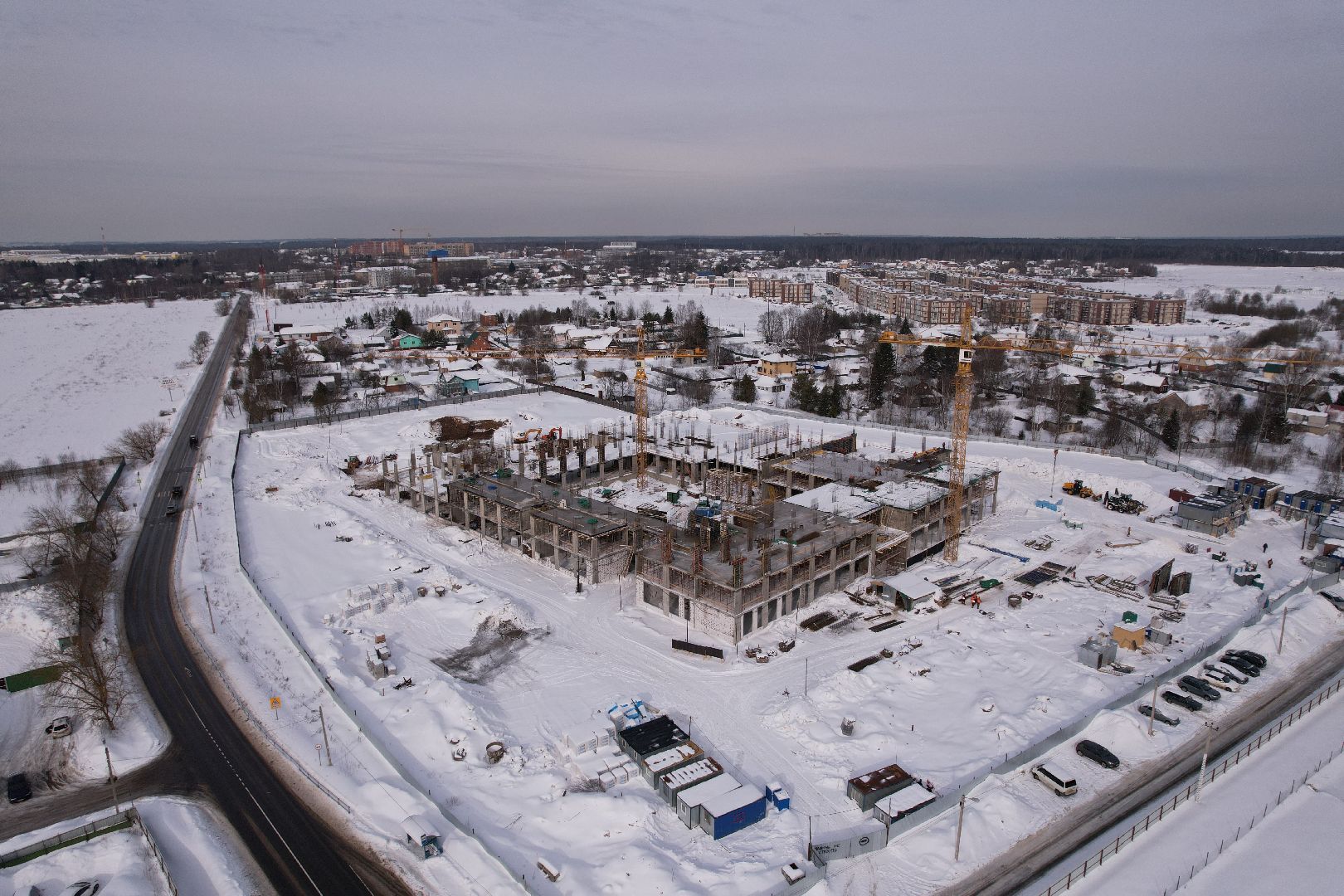 видео с коптера, школа, мытищи,