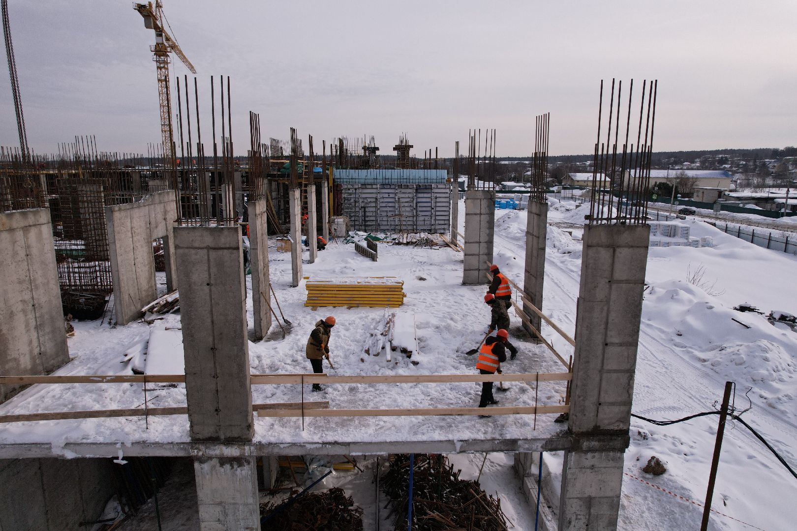 видео с коптера, школа, мытищи,