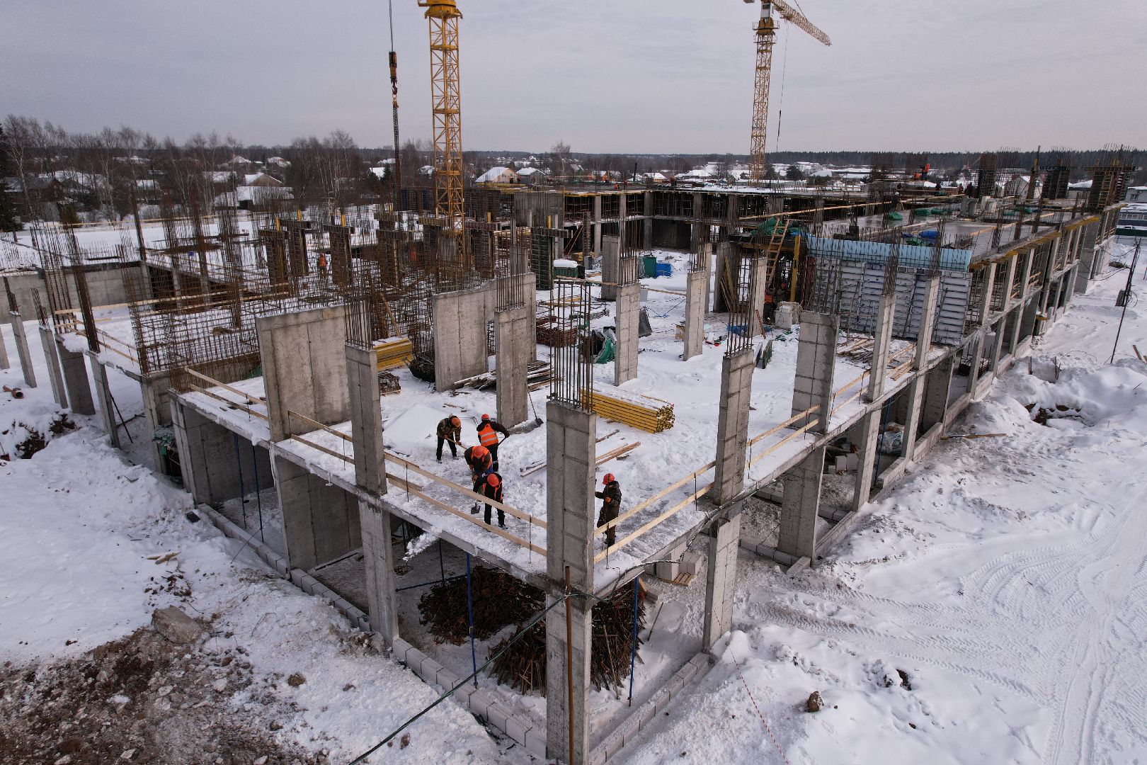 видео с коптера, школа, мытищи,