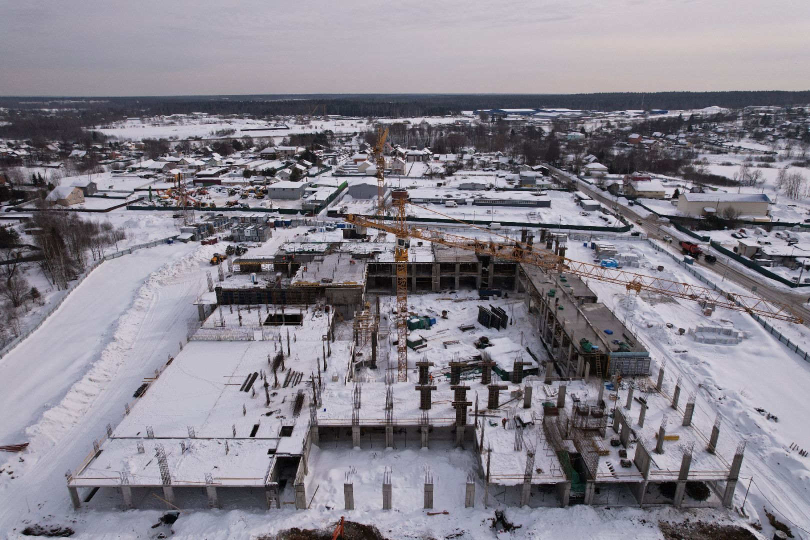 видео с коптера, школа, мытищи,