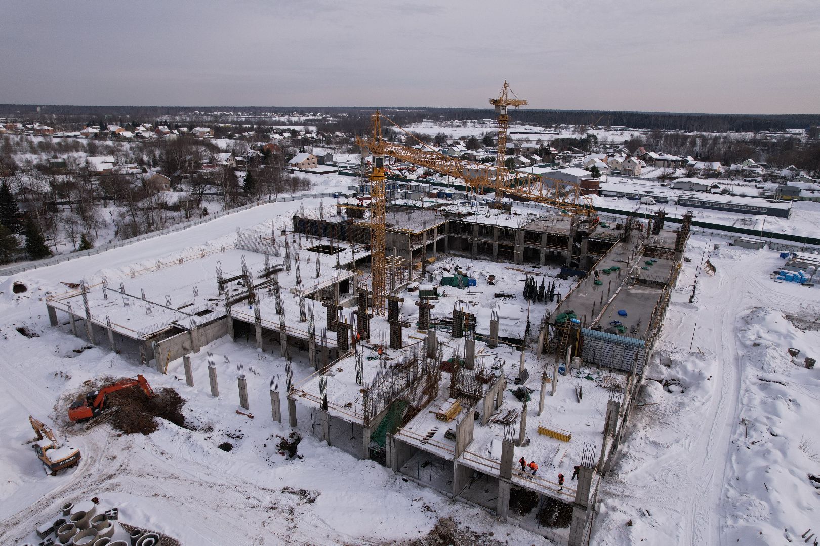 видео с коптера, школа, мытищи,