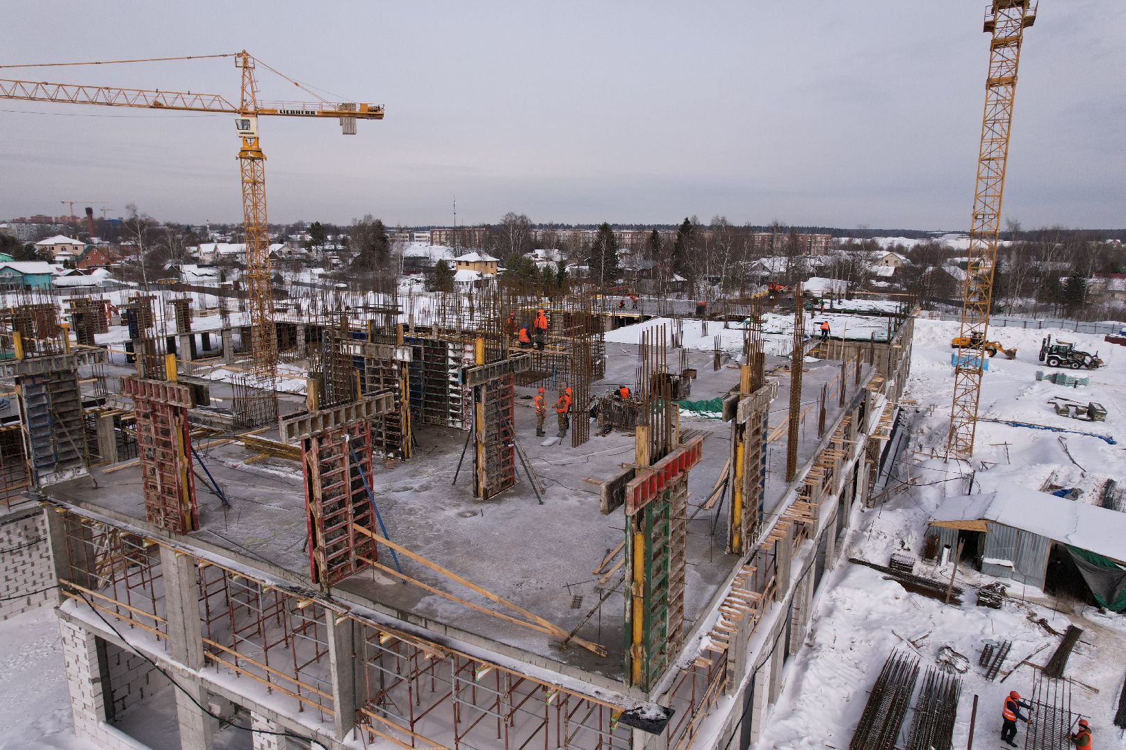 видео с коптера, школа, мытищи,