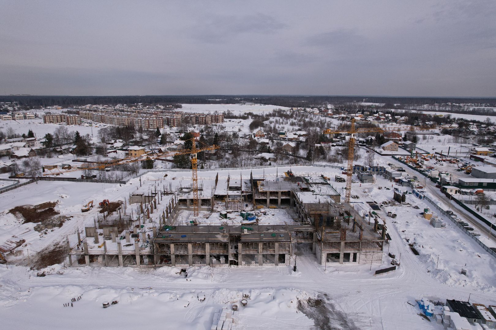 видео с коптера, школа, мытищи,