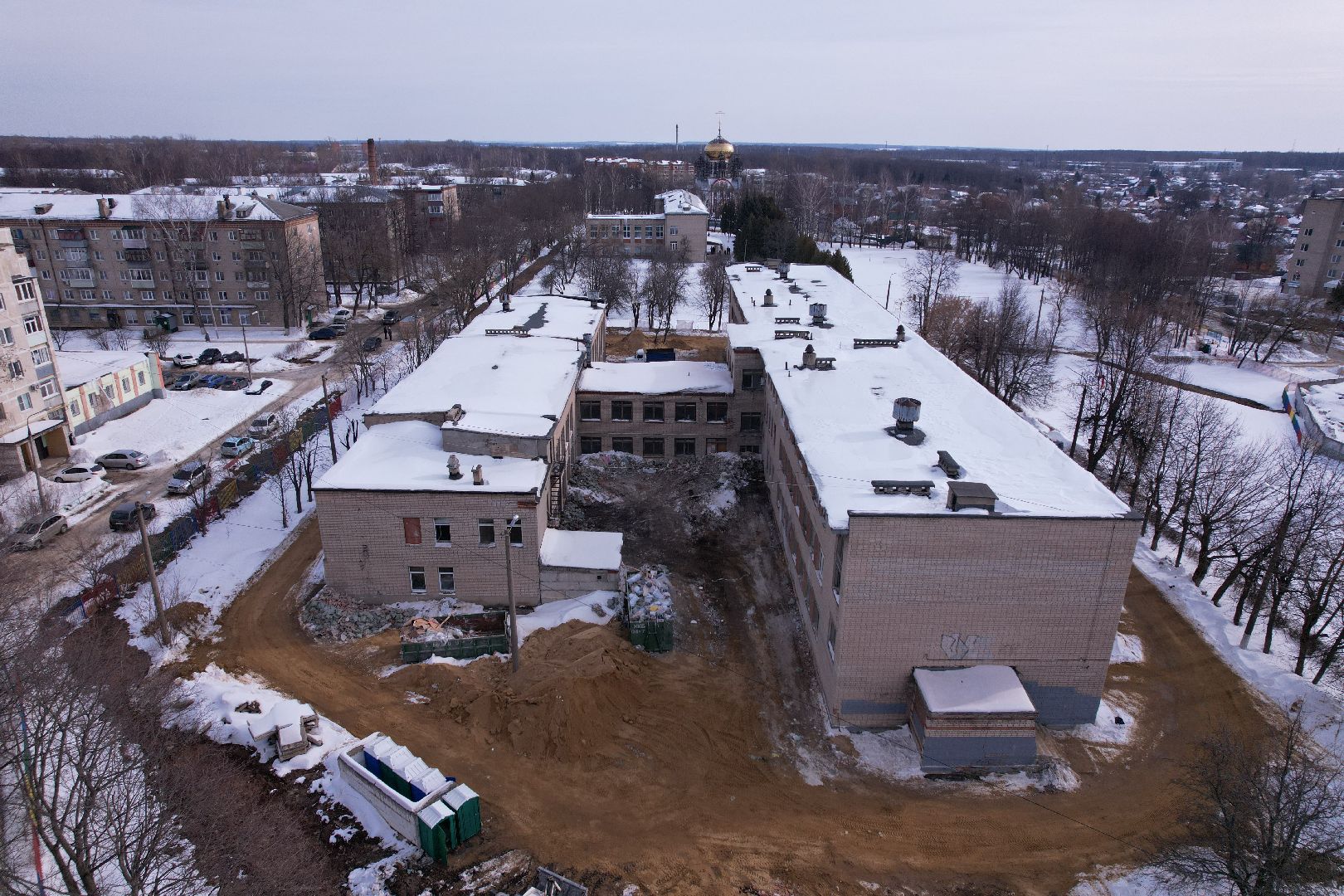 видео с коптера, школа, ремонт,