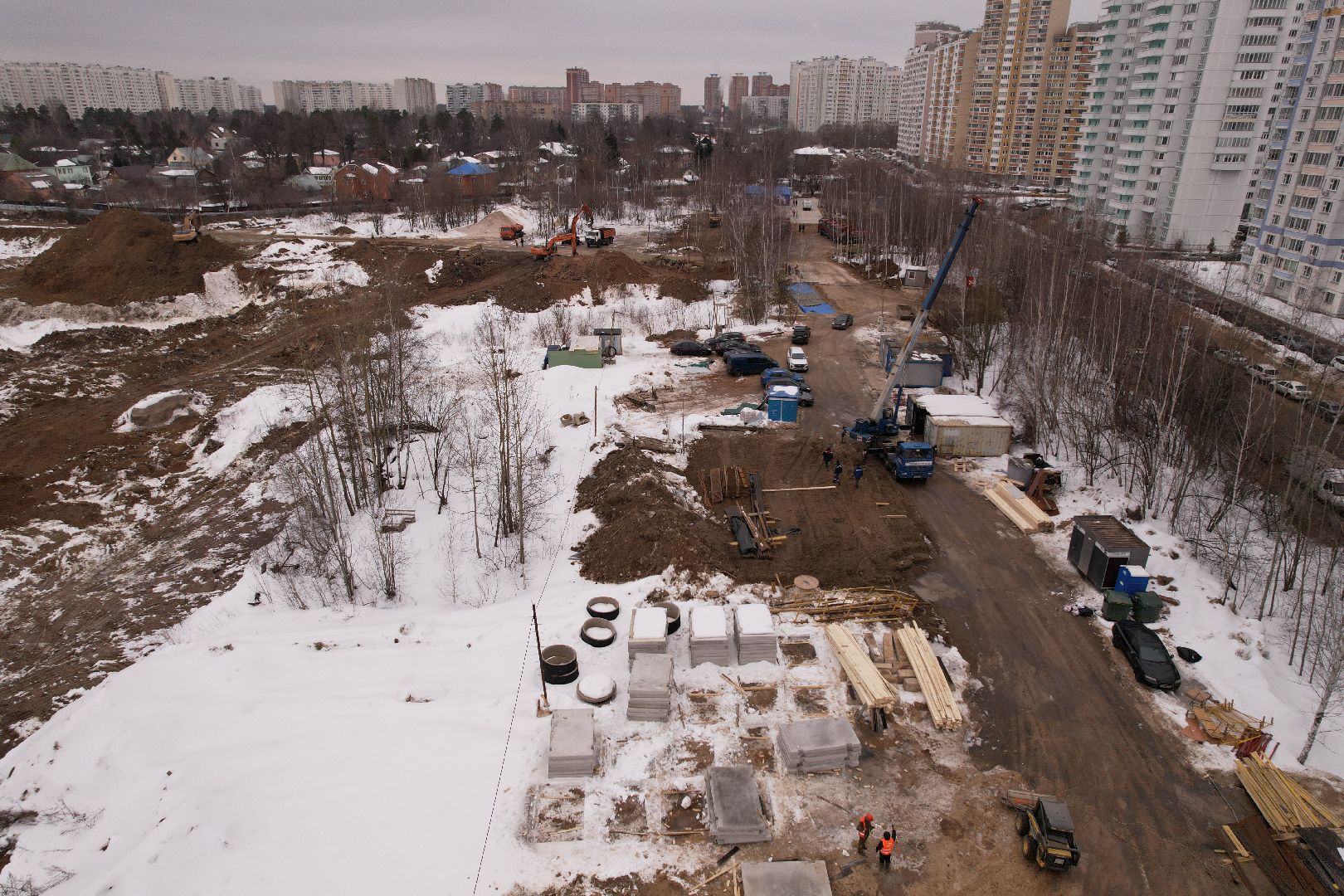 видео с коптера, больница, строительство,