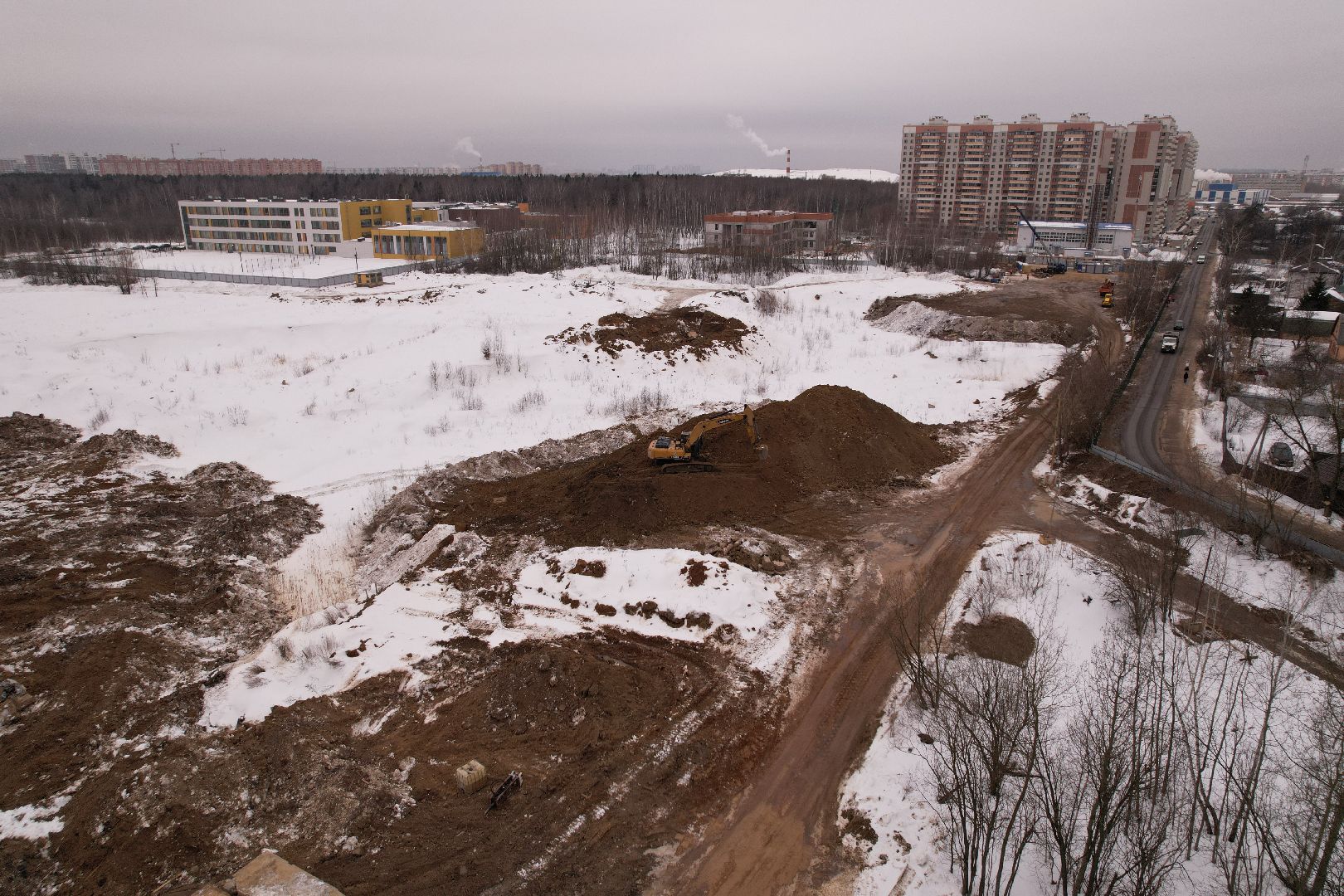 видео с коптера, больница, строительство,