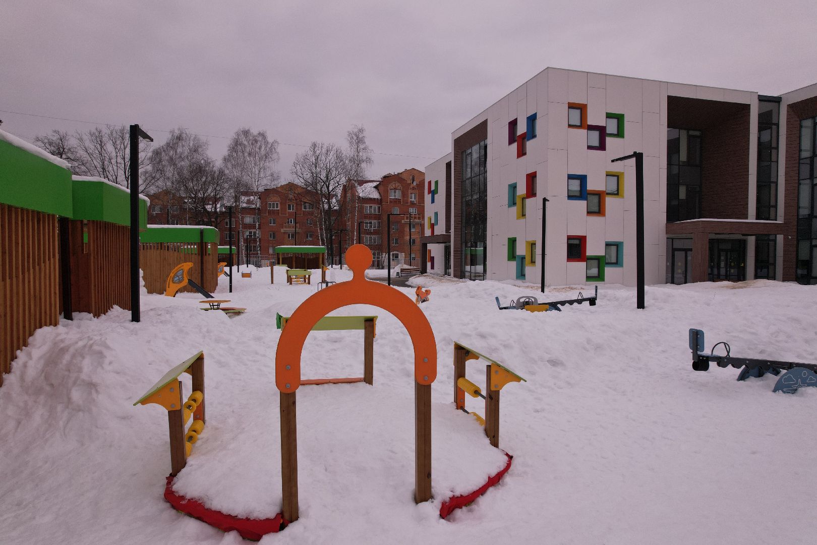 детские сады, видео с коптера, строительство,