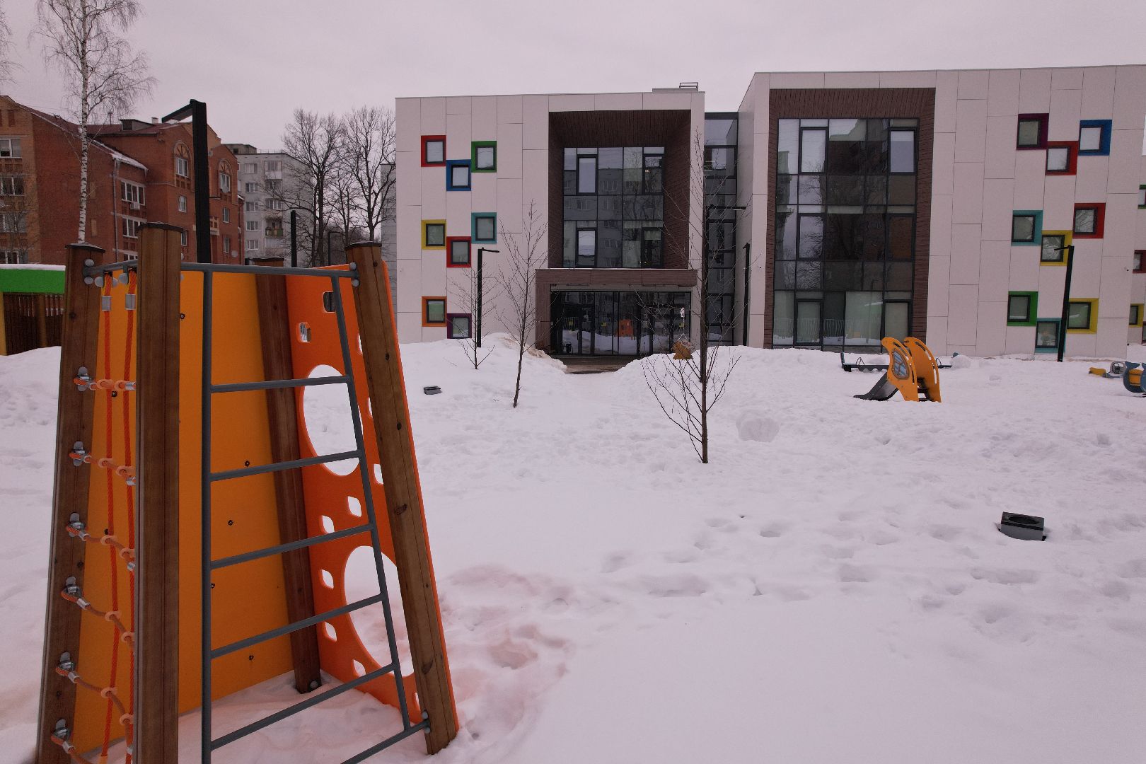 детские сады, видео с коптера, строительство,