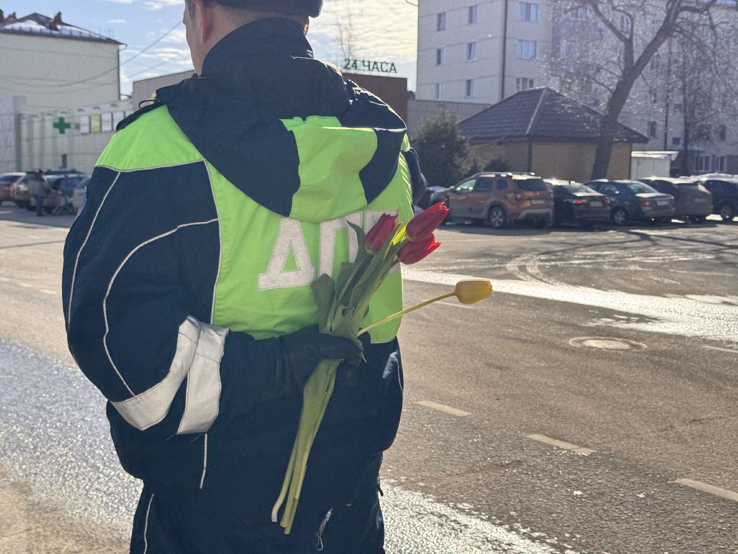 шаховская, букет для автоледи, госавтоинспекторы,