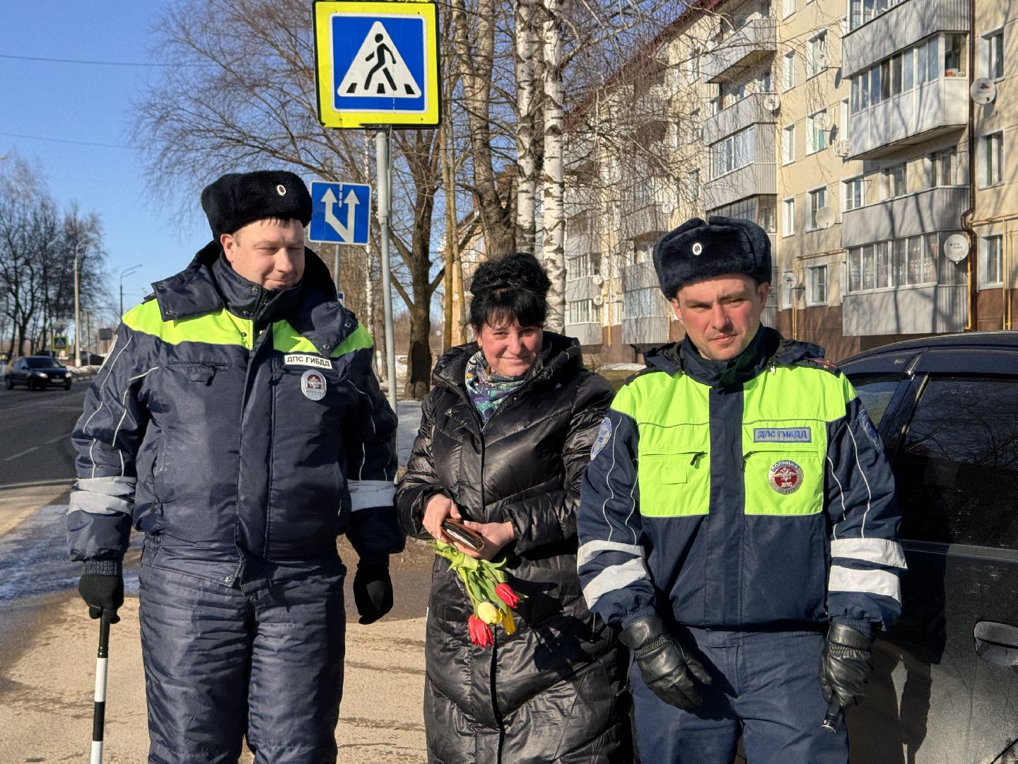 шаховская, букет для автоледи, госавтоинспекторы,